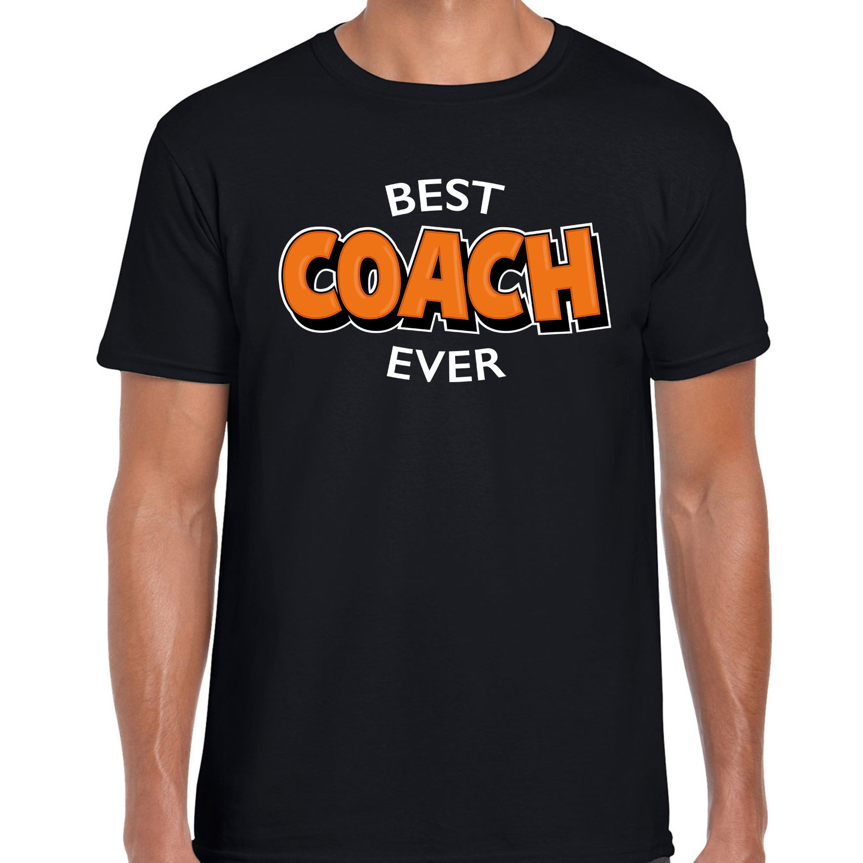 Best coach ever-beste coach ooit cadeau t-shirt zwart voor heren