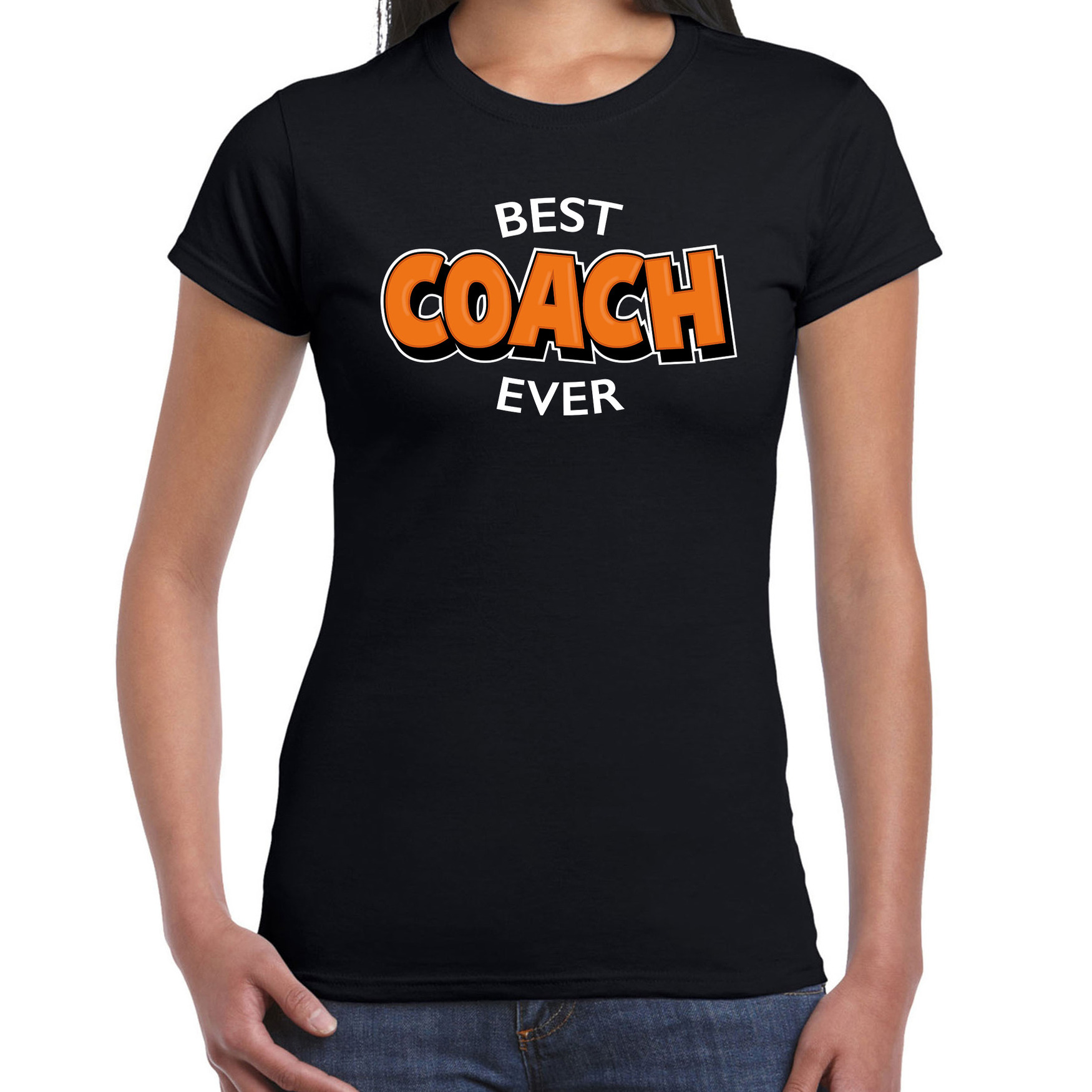 Best coach ever cadeau t-shirt-shirt zwart voor dames