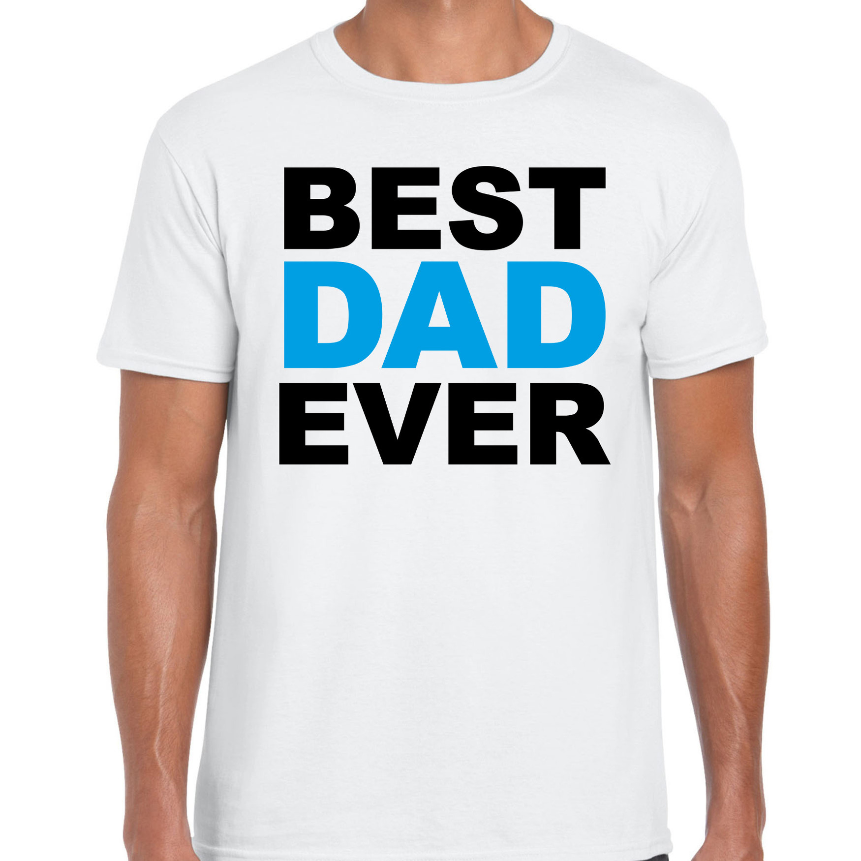 Best dad ever t-shirt wit voor heren vaderdag cadeau shirt papa
