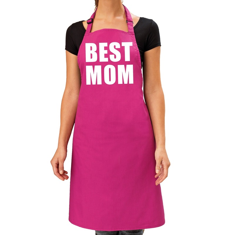 Best Mom keukenschort roze voor dames-moederdag