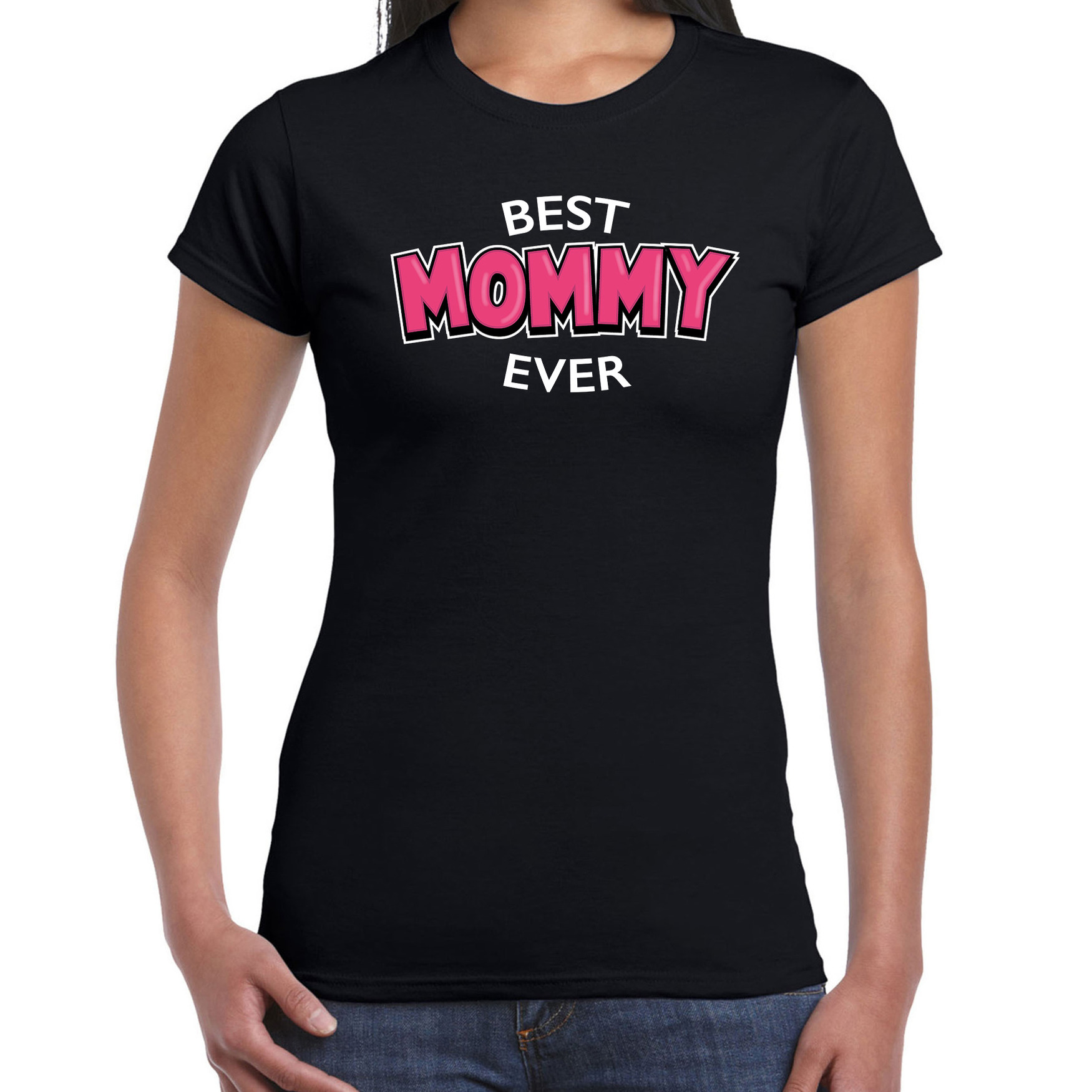 Best mommy ever moederdag cadeau t-shirt-shirt zwart voor dames