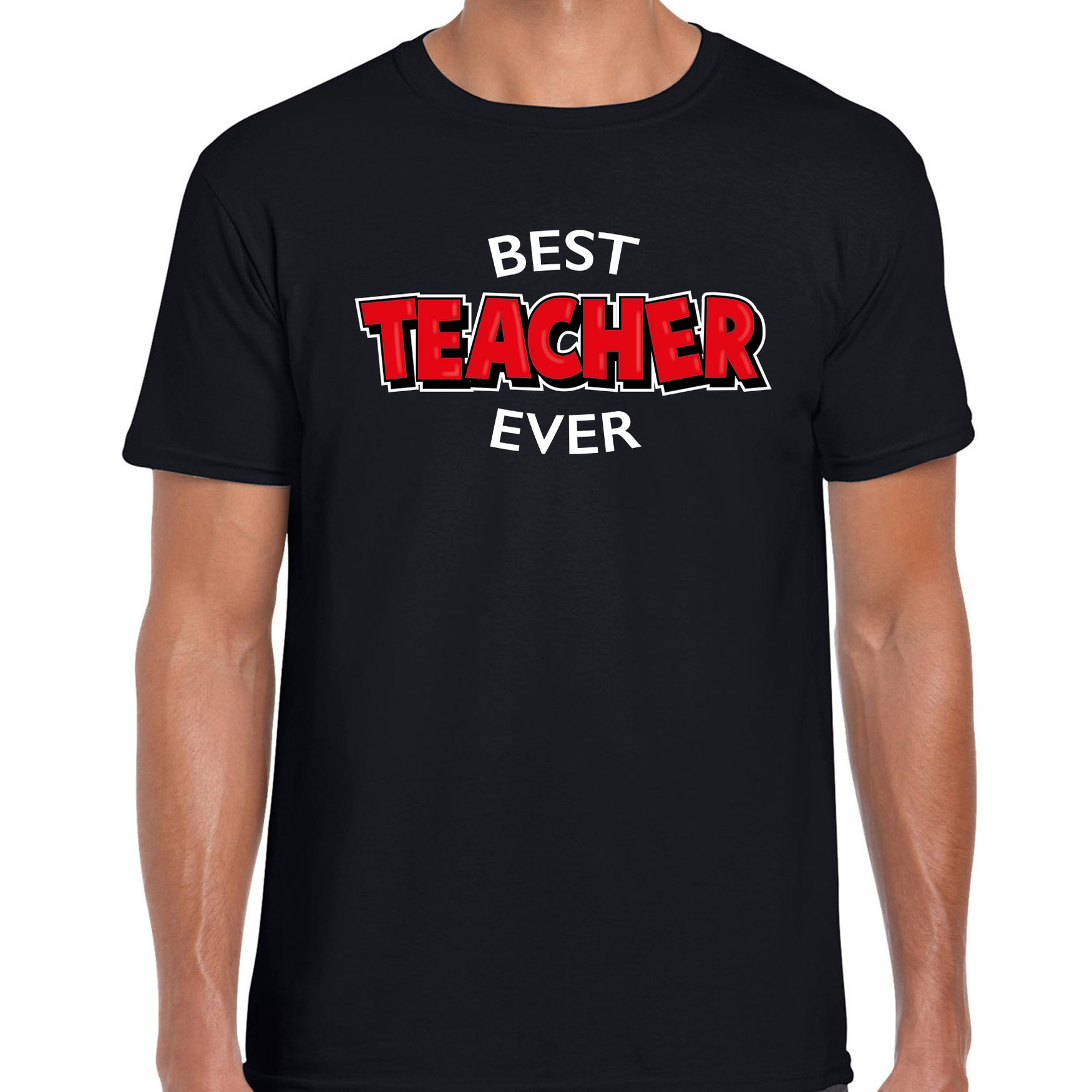 Best teacher ever meester cadeau t-shirt-shirt zwart voor heren