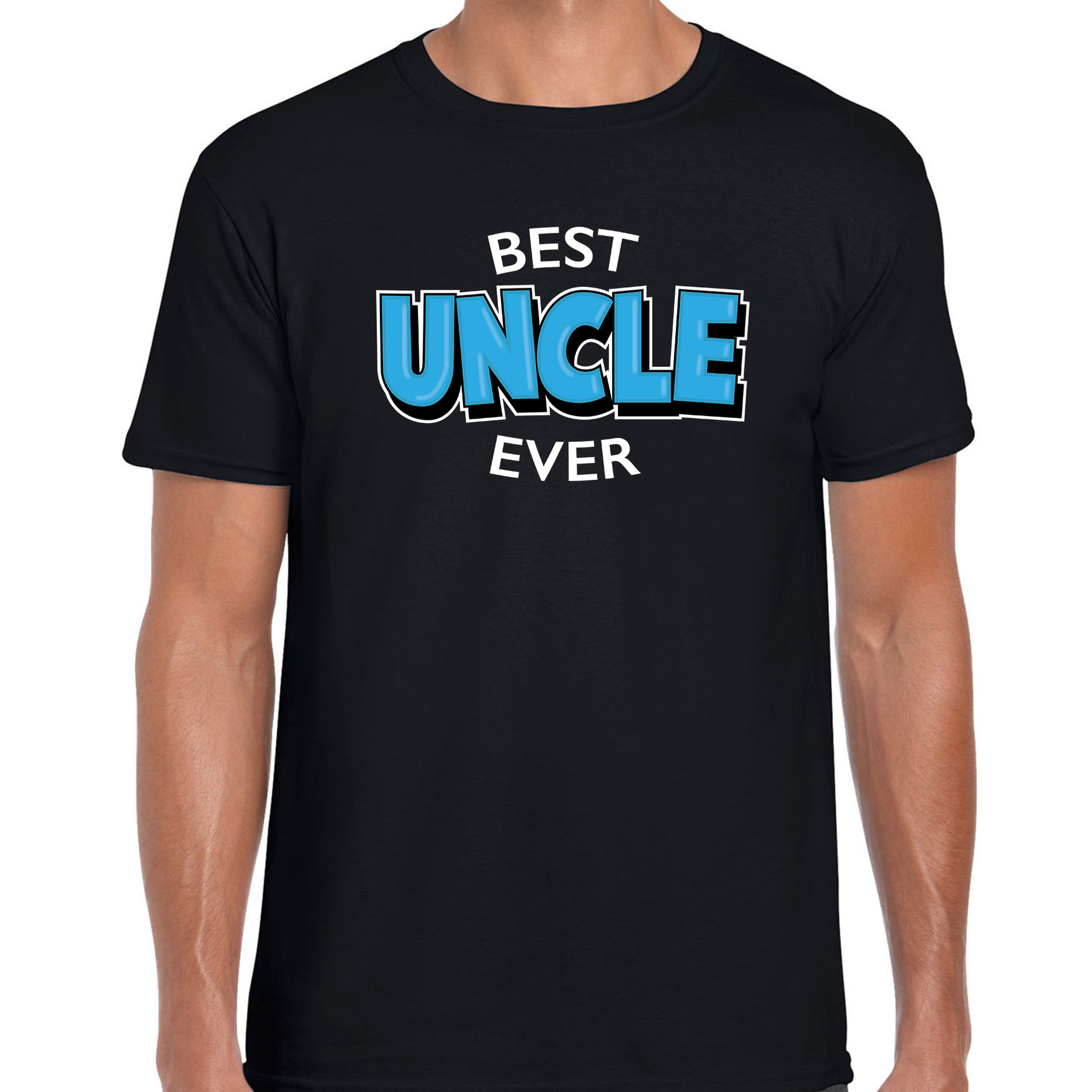 Best uncle ever-beste oom ooit cadeau t-shirt zwart voor heren