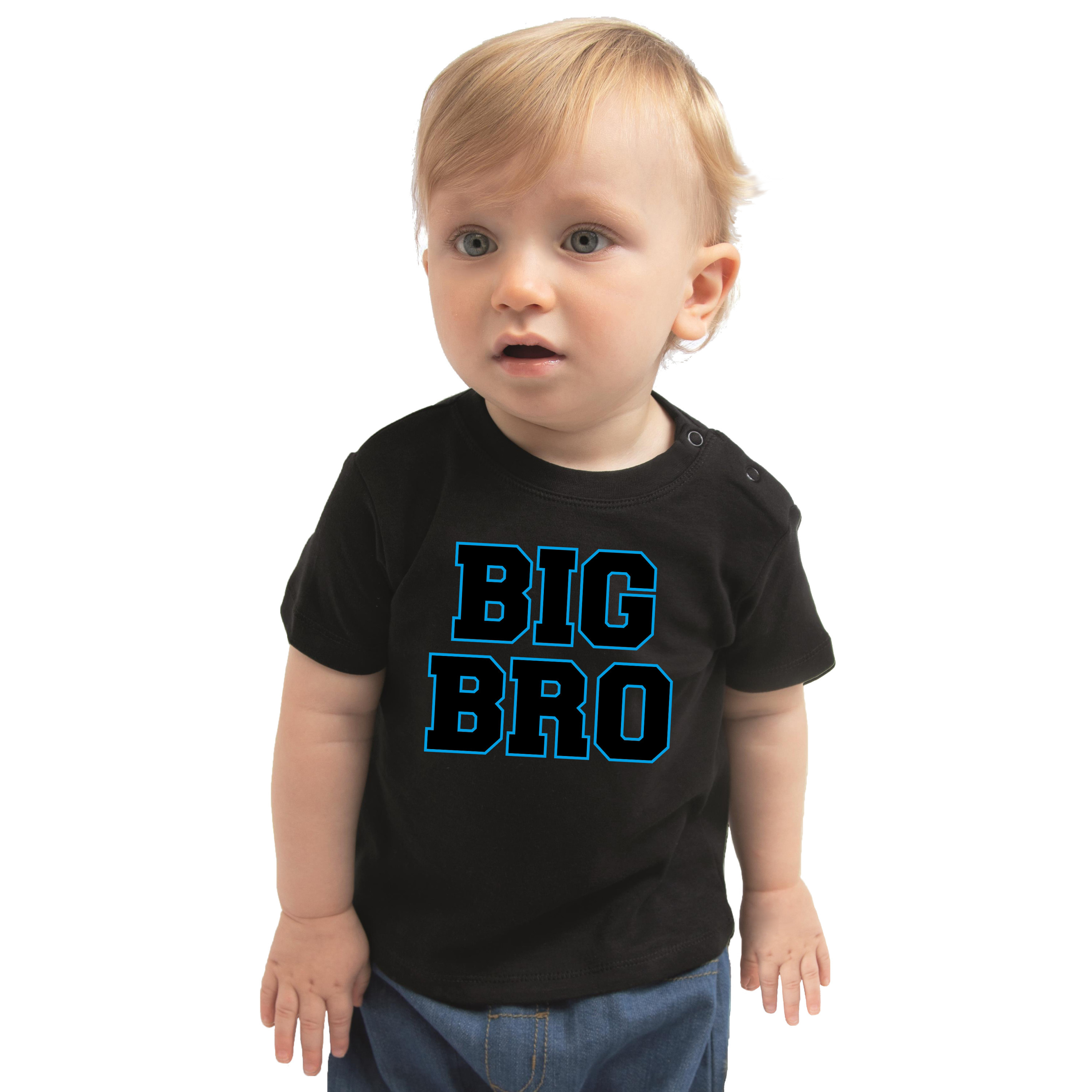 Big bro cadeau t-shirt zwart peuter- jongen Aankodiging zwangerschap grote broer