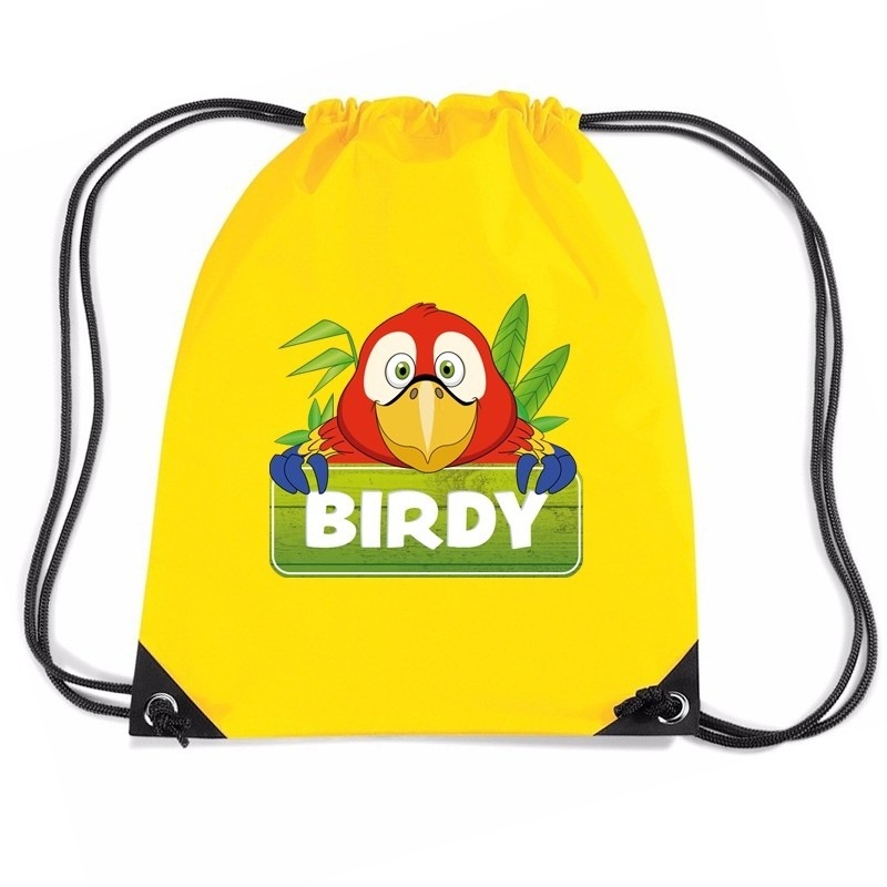 Birdy de Papegaai rugtas-gymtas geel voor kinderen