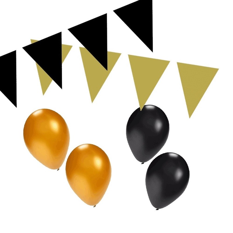 Black and Gold feest thema versiering pakket small