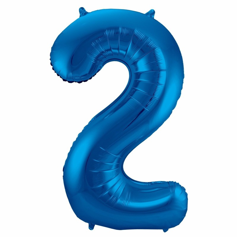Blauwe folie ballonnen 2 jaar