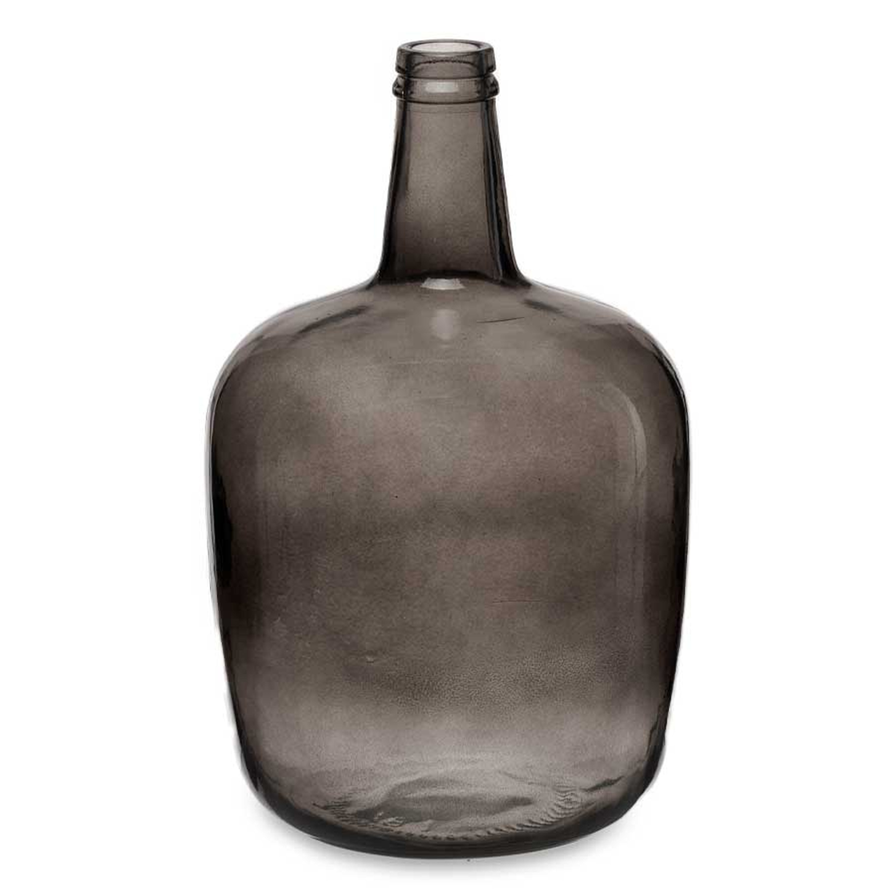 Bloemenvaas flessen model glas grijs transparant 22 x 39 cm