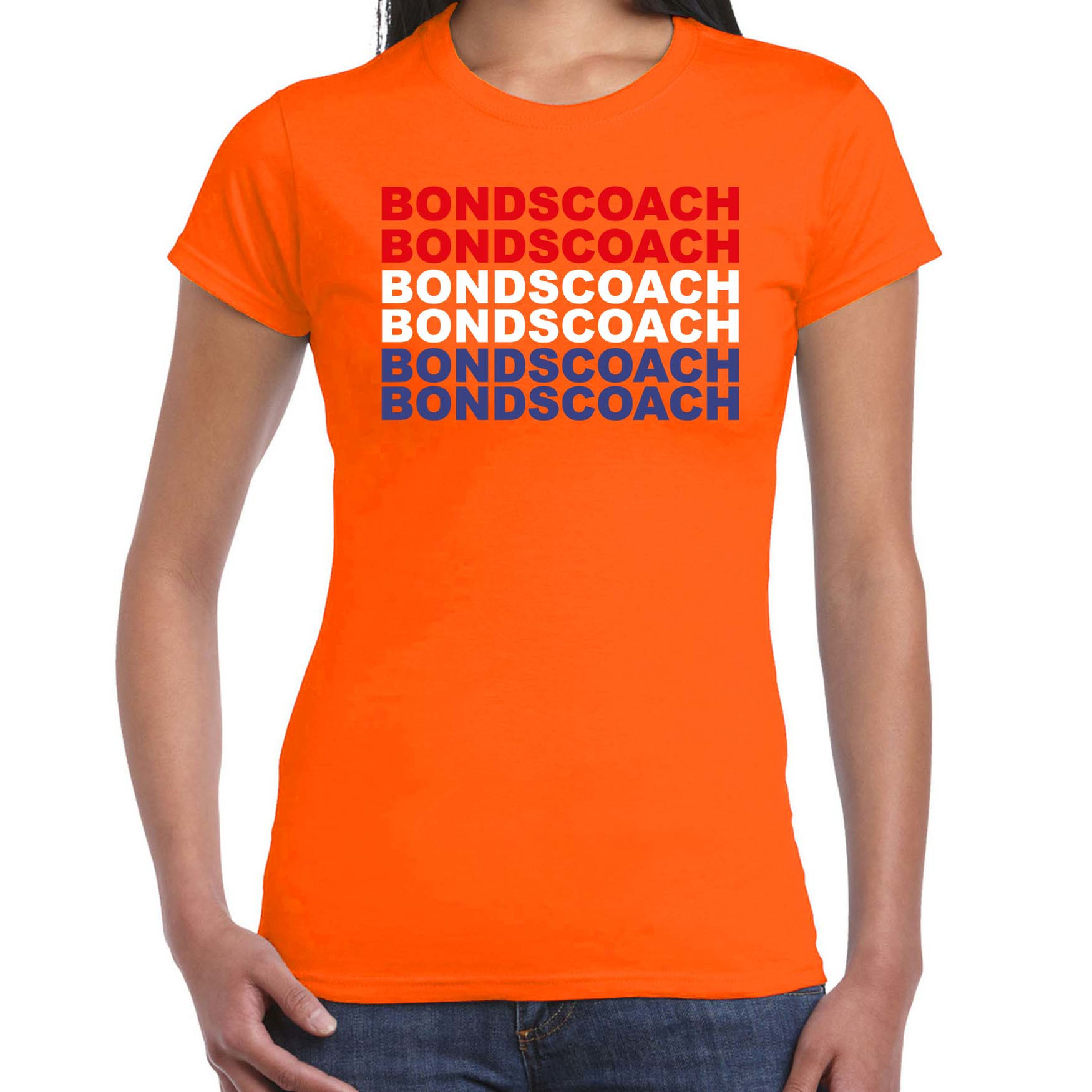Bondscoach supporter t-shirt oranje voor dames Nederlands elftal-EK-WK shirts