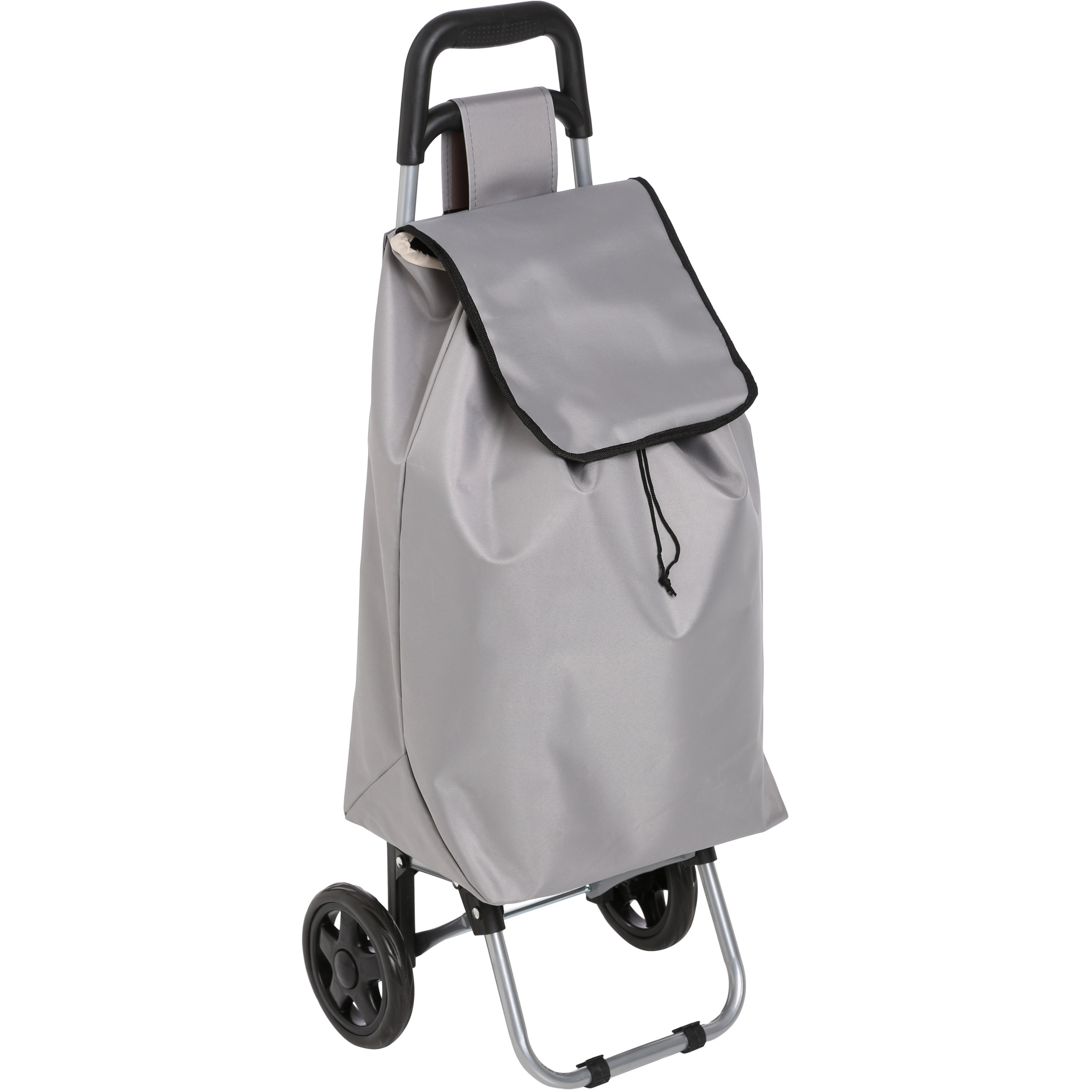 Boodschappen trolley tas inhoud 30 liter grijs met wielen 35 x 28 x 92 cm