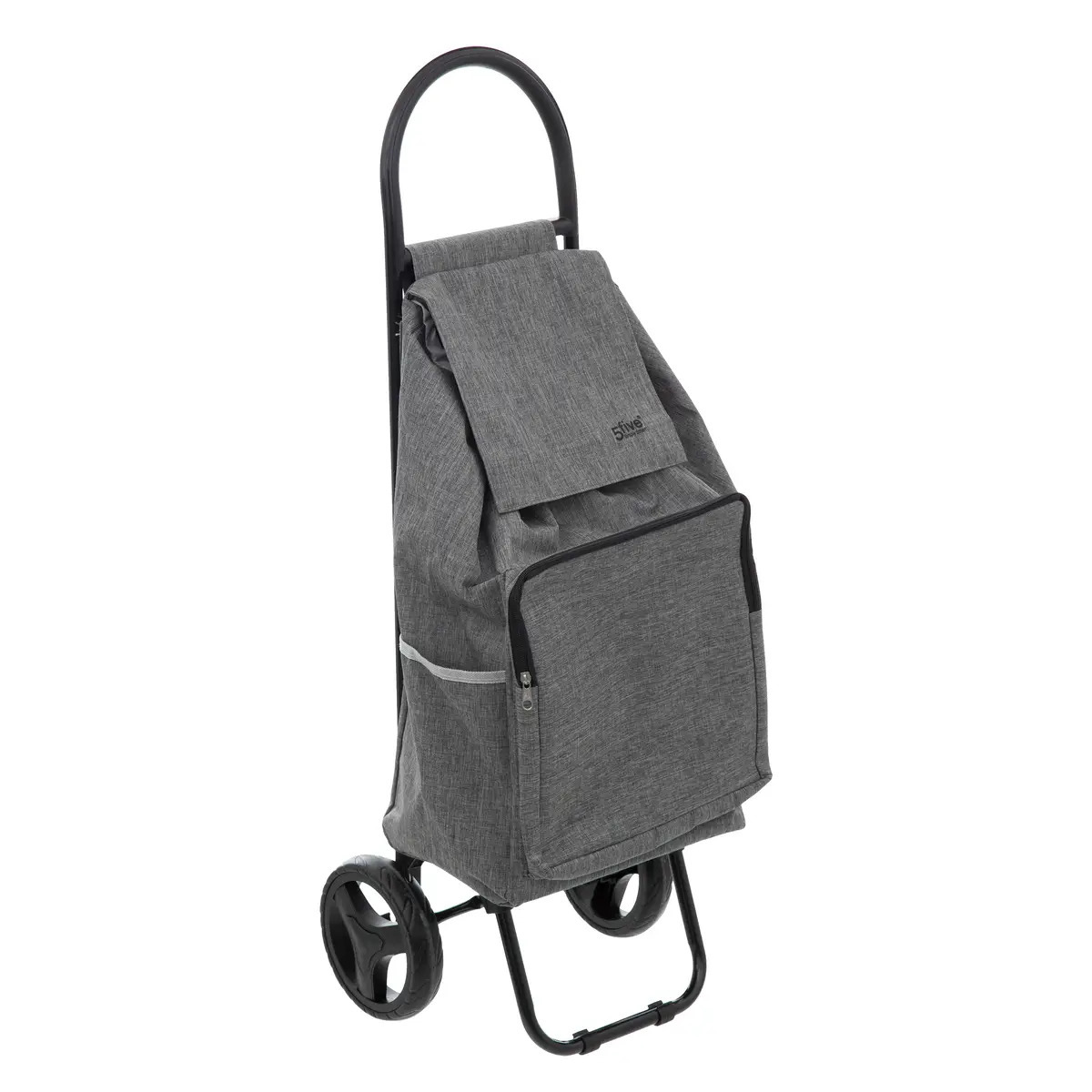Boodschappen trolley tas met wielen inhoud 36 liter grijs 34 x 30 x 95 cm