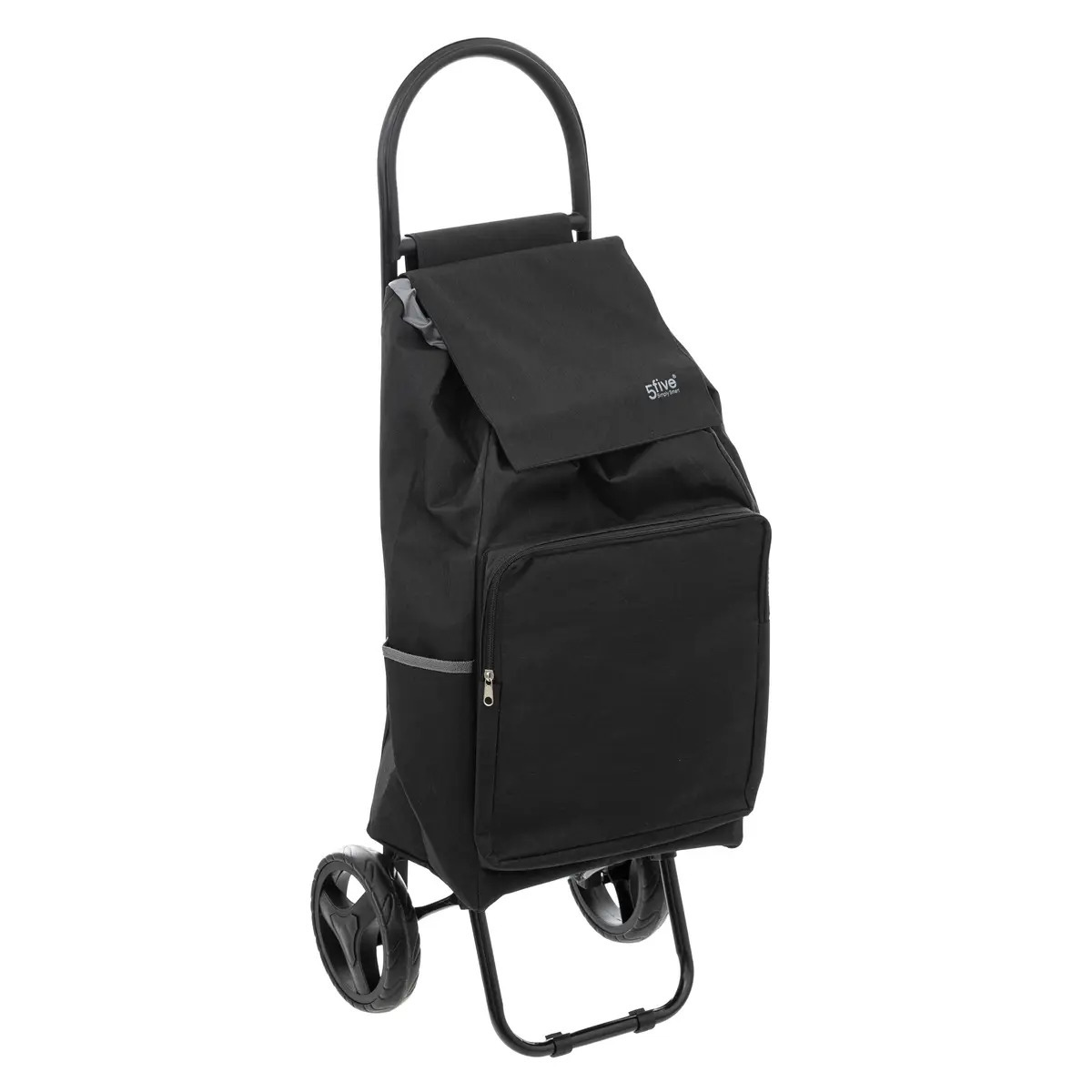 Boodschappen trolley tas met wielen inhoud 36 liter zwart 34 x 30 x 95 cm