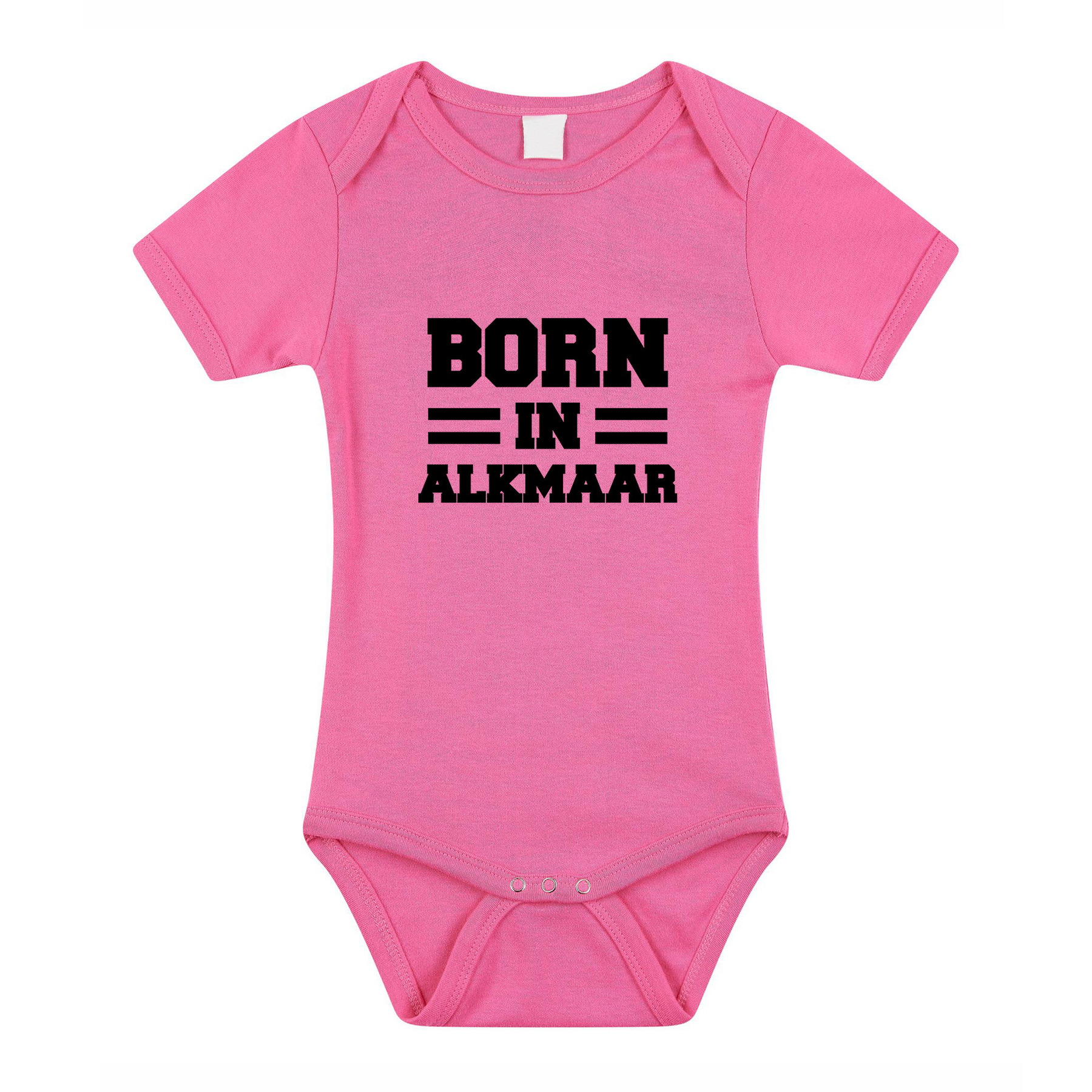 Born in Alkmaar cadeau baby rompertje roze meisjes