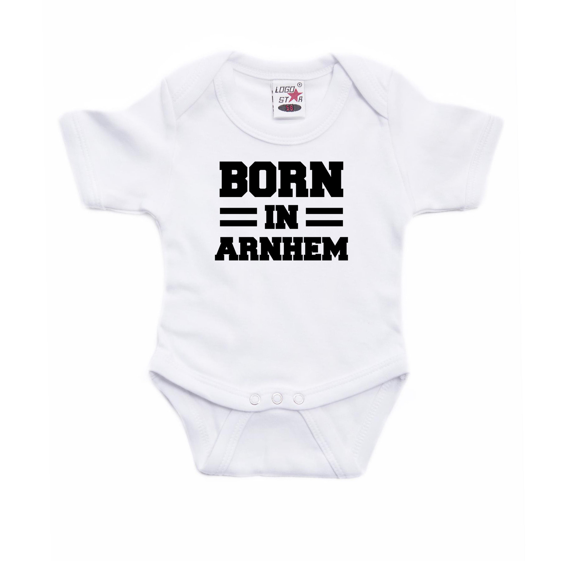 Born in Arnhem cadeau baby rompertje wit jongen-meisje