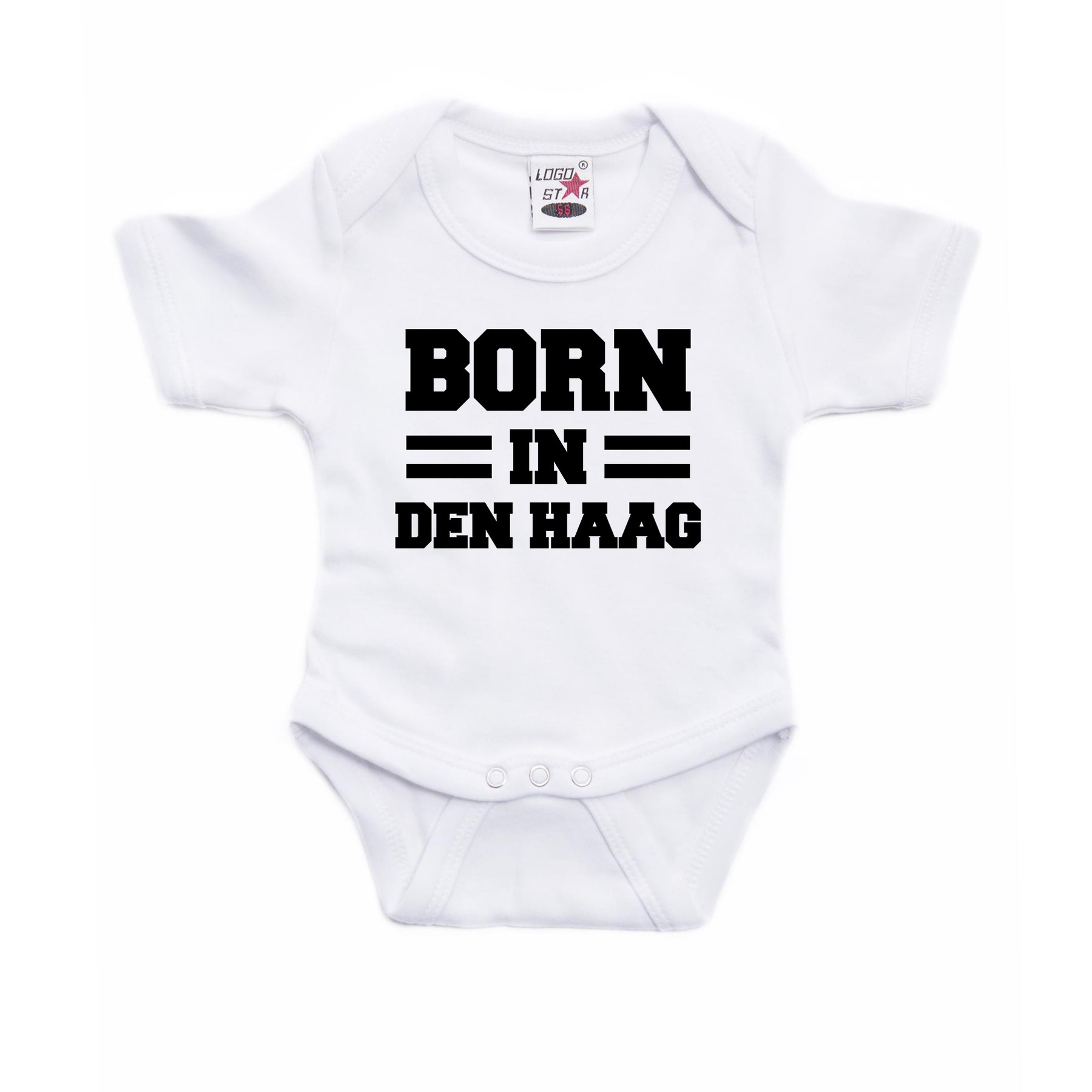 Born in Den Haag cadeau baby rompertje wit jongen-meisje