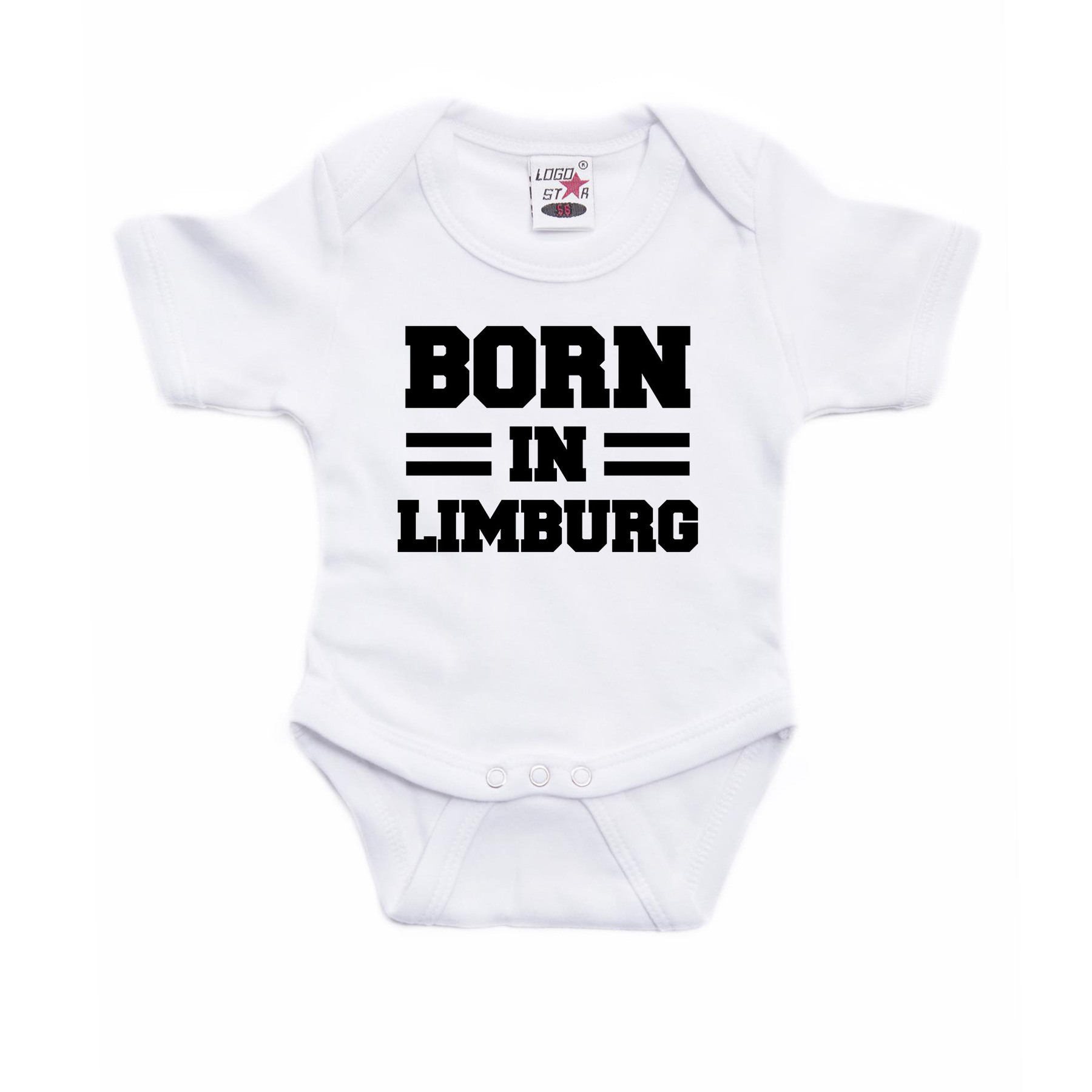 Born in Limburg cadeau baby rompertje wit jongen-meisje