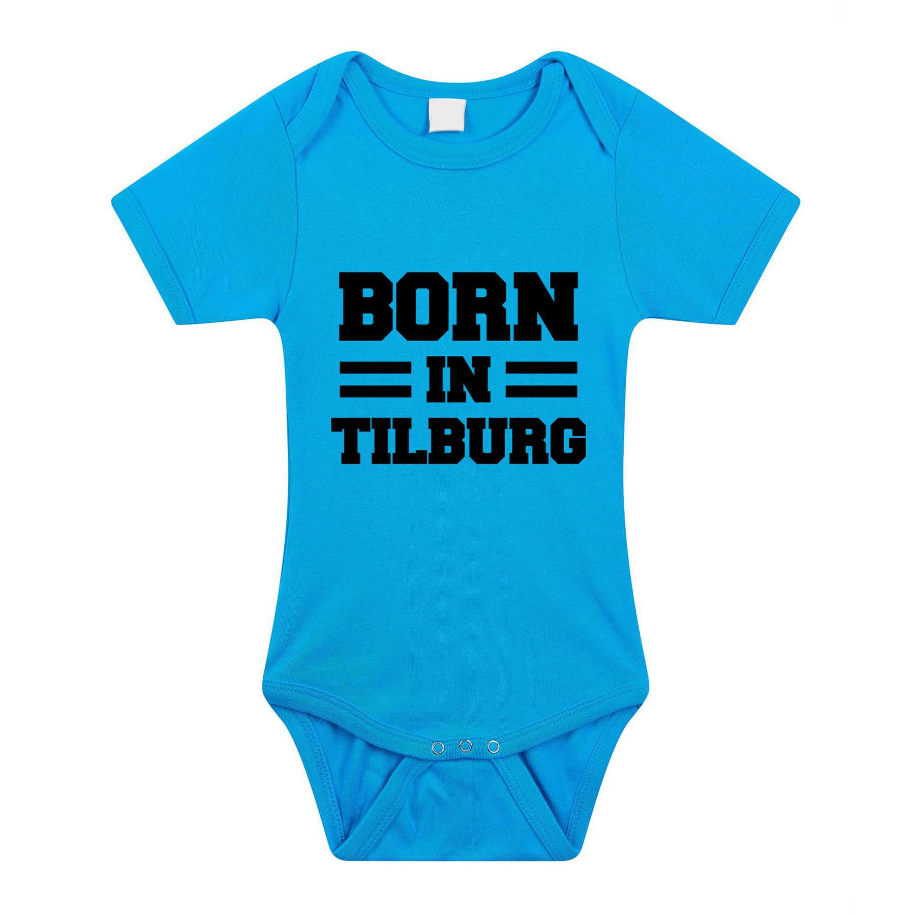 Born in Tilburg cadeau baby rompertje blauw jongens