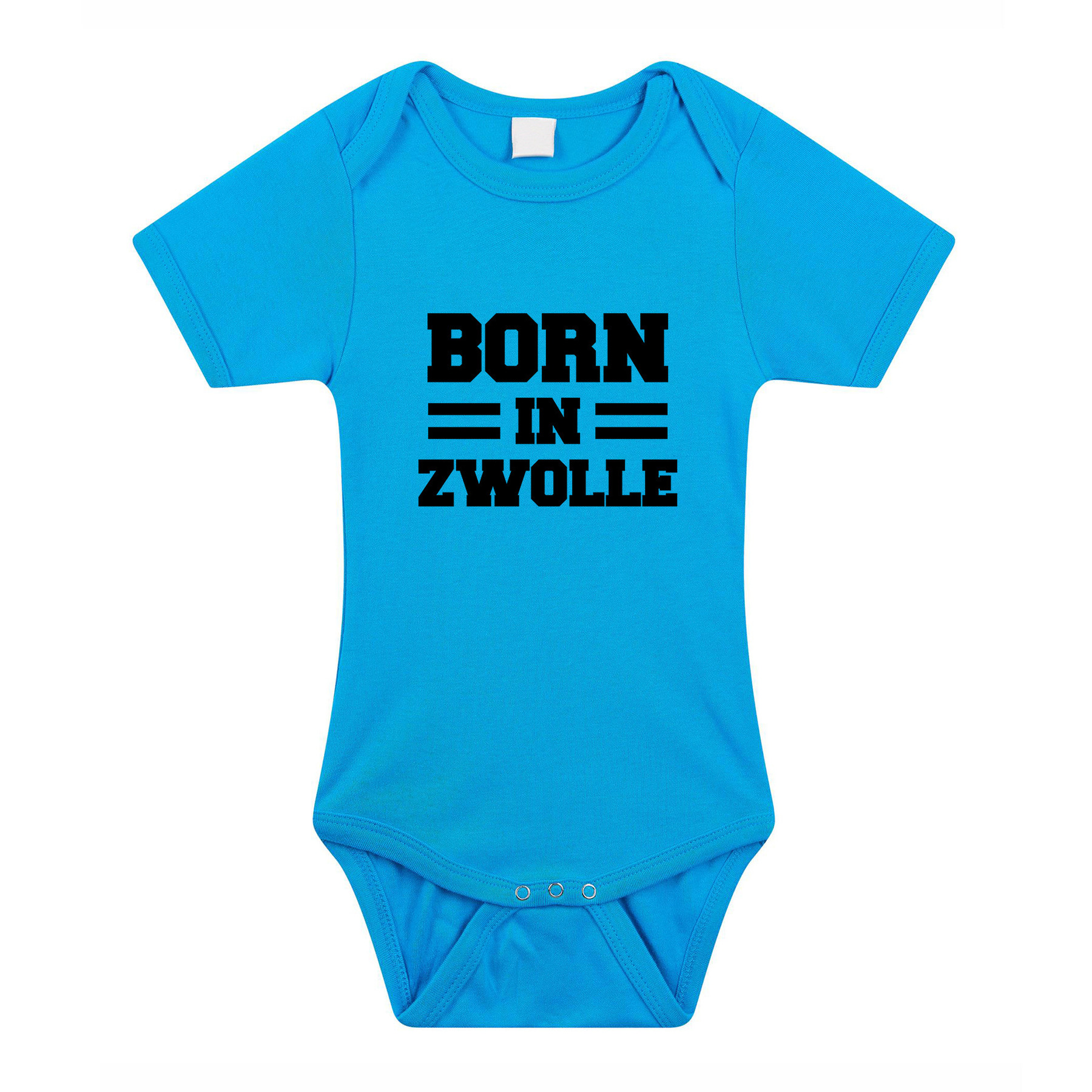Born in Zwolle cadeau baby rompertje blauw jongens