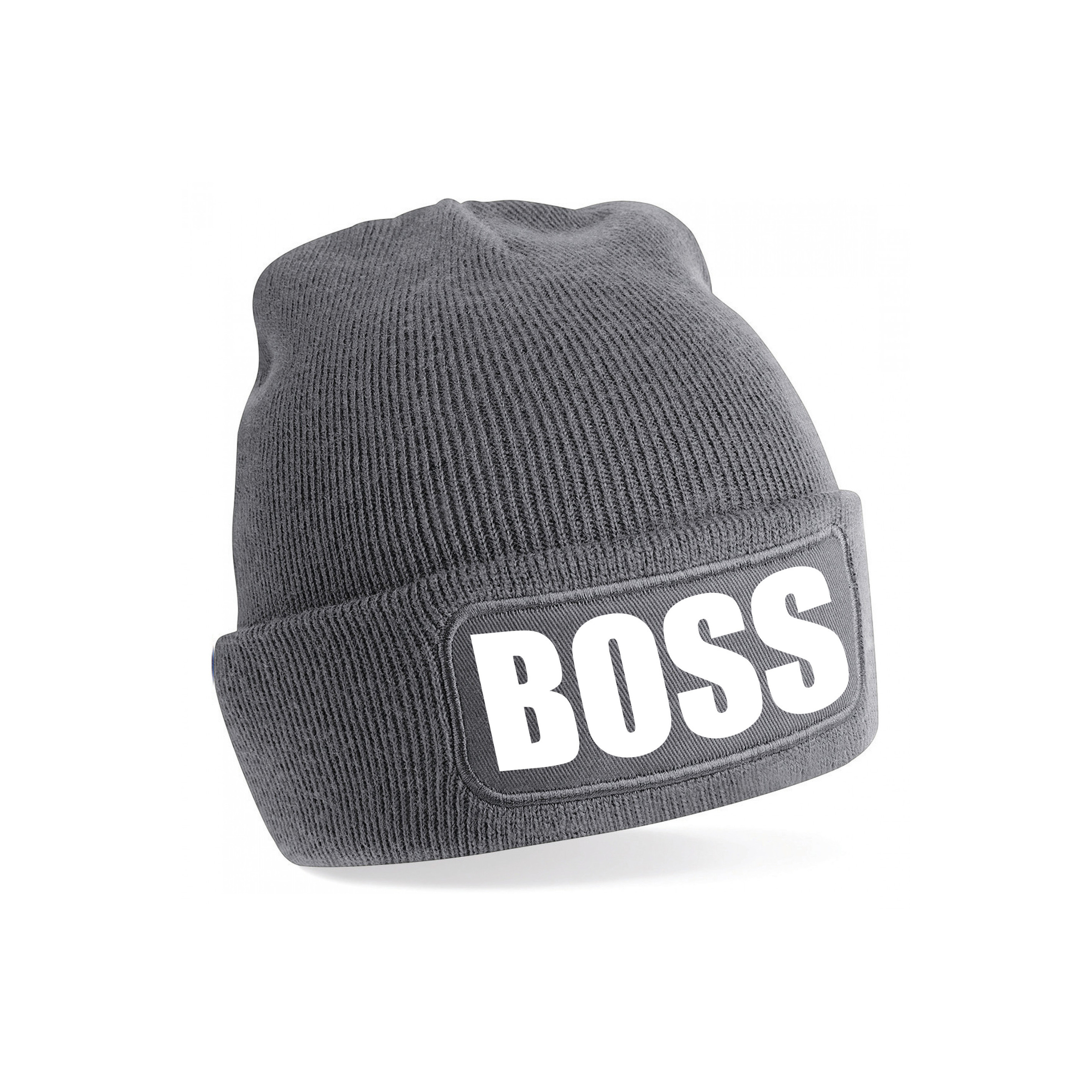 Boss muts-beanie onesize unisex grijs