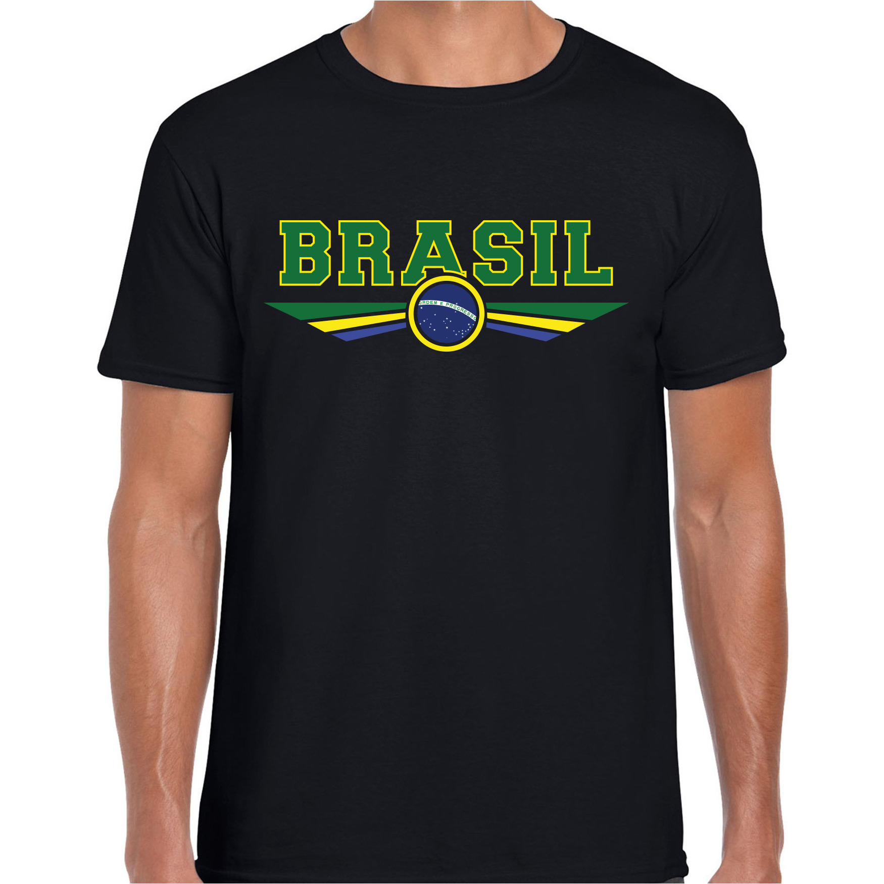 Brazilie-Brasil landen t-shirt zwart heren