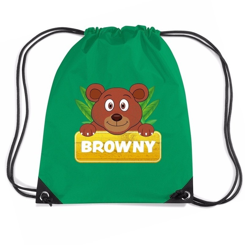 Browny de Beer rugtas-gymtas groen voor kinderen