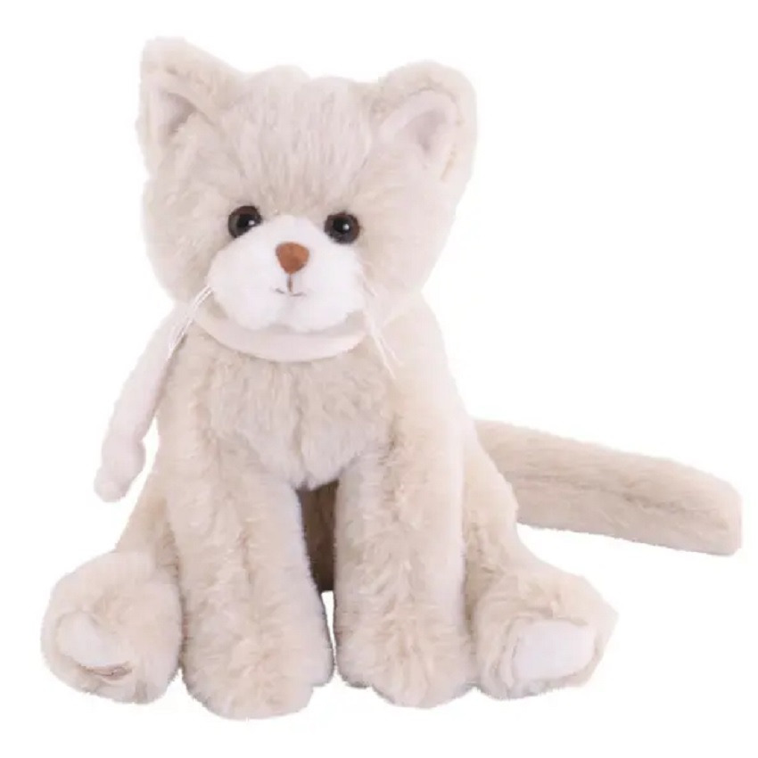 Bukowski pluche kat-poes knuffeldier creme wit zittend 25 cm luxe knuffels