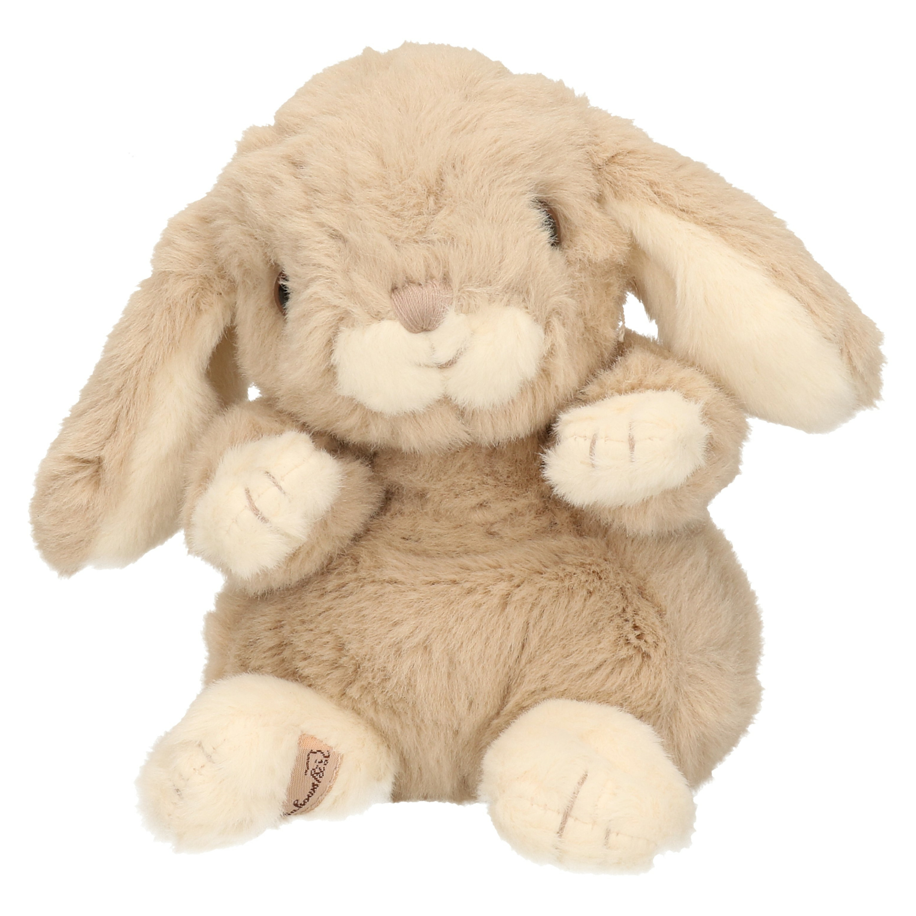 Bukowski pluche konijn knuffeldier beige zittend 15 cm luxe knuffels