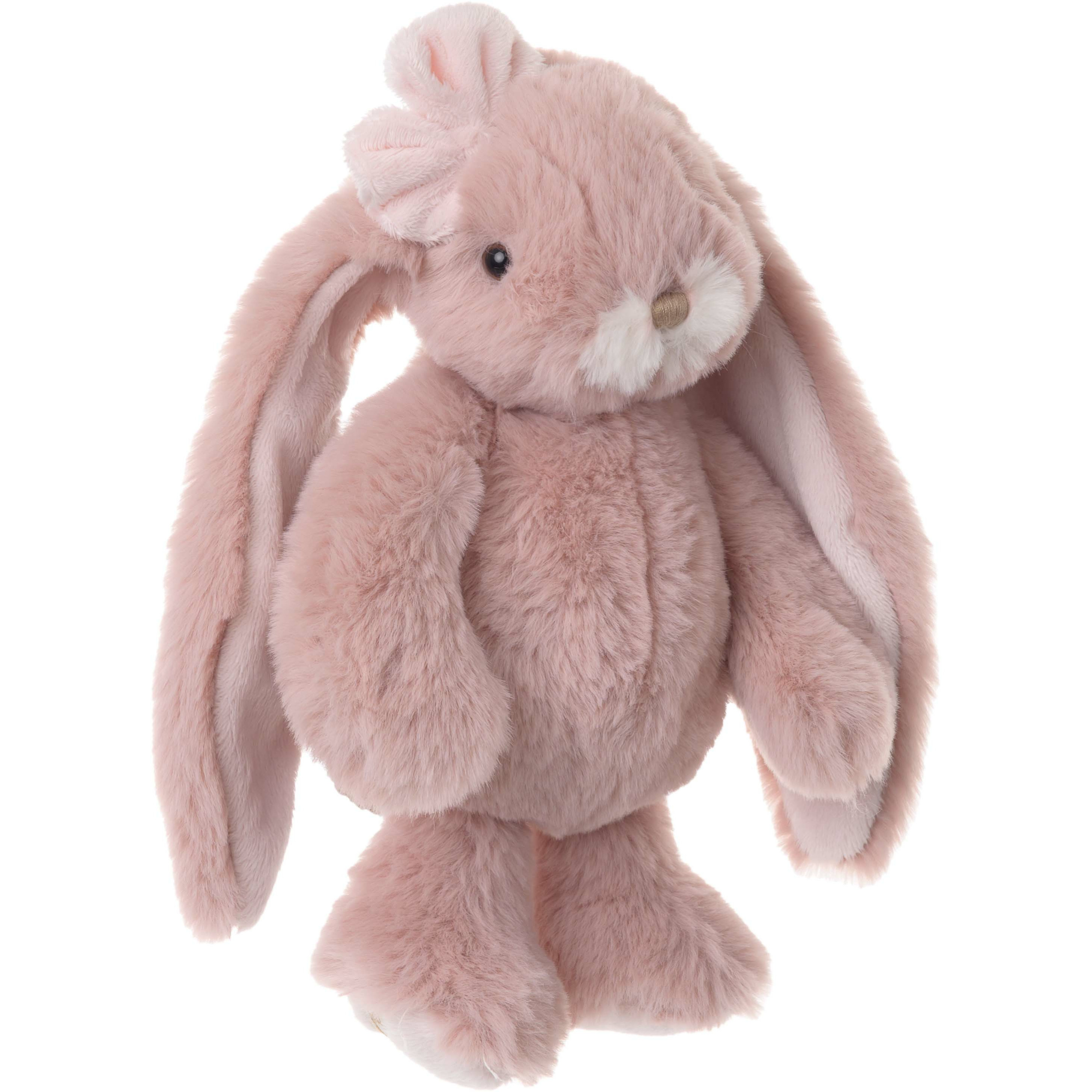 Bukowski pluche konijn knuffeldier oud roze staand 22 cm luxe knuffels