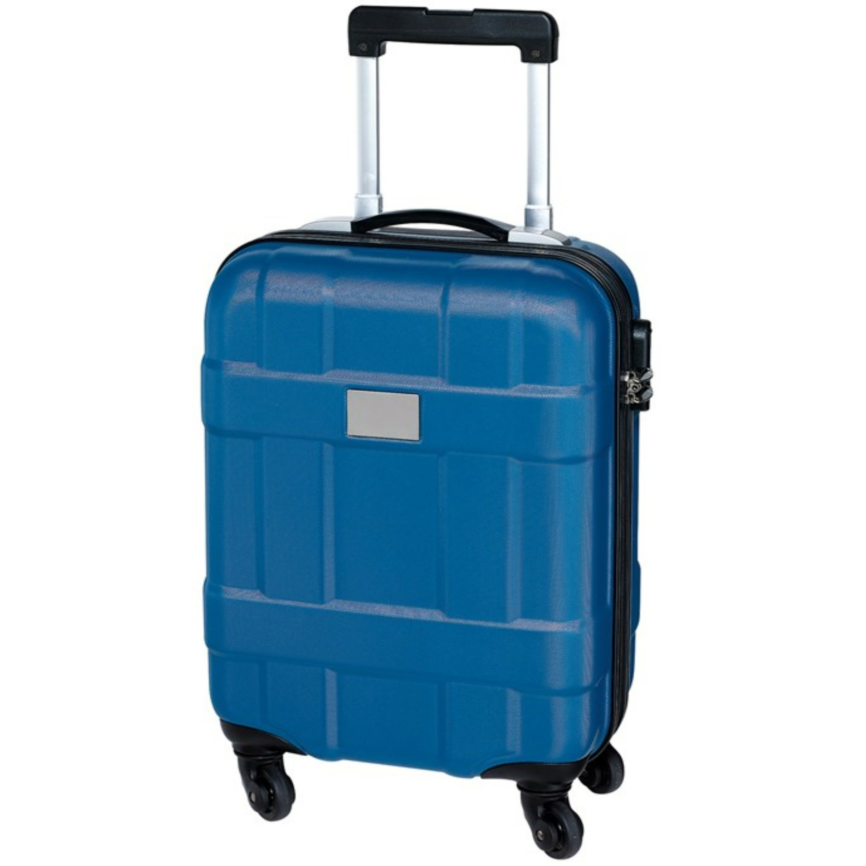 Cabine handbagage reis trolley koffer met zwenkwielen 55 x 35 x 20 cm blauw