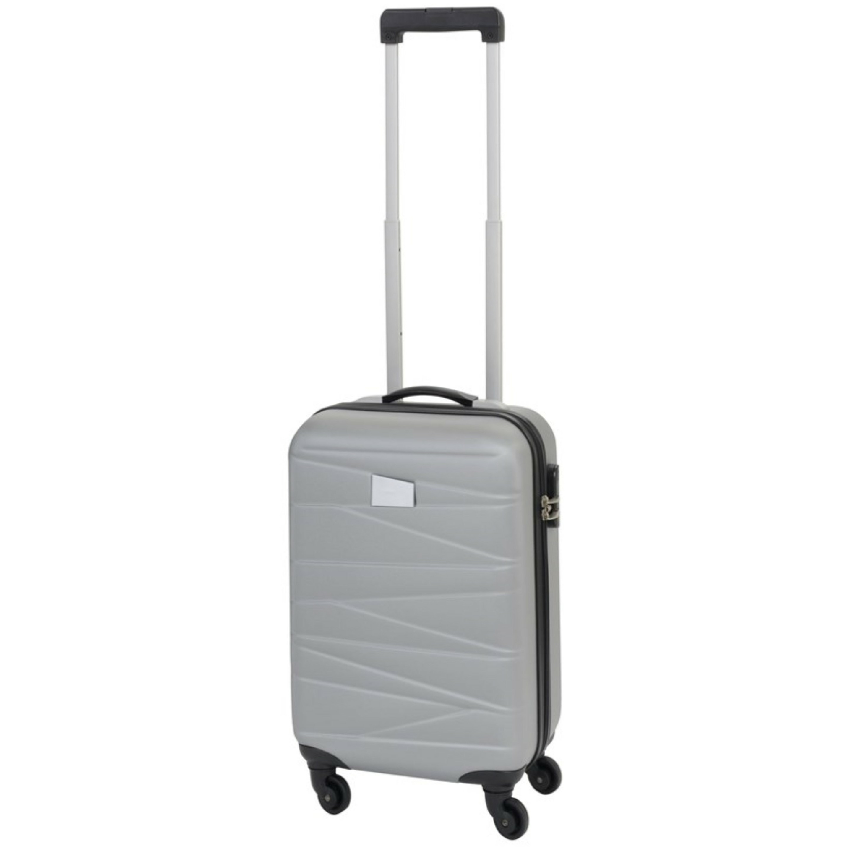 Cabine handbagage reis trolley koffer met zwenkwielen 55 x 35 x 20 cm grijs