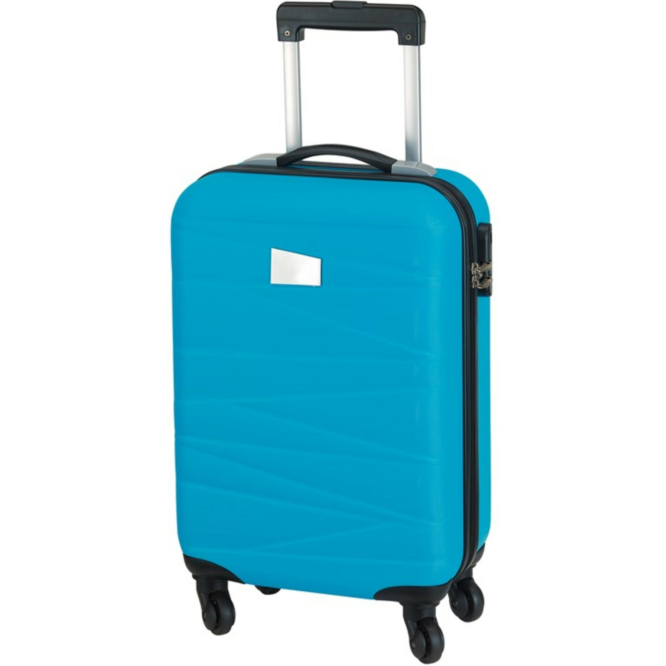 Cabine handbagage reis trolley koffer met zwenkwielen 55 x 35 x 20 cm hemelblauw