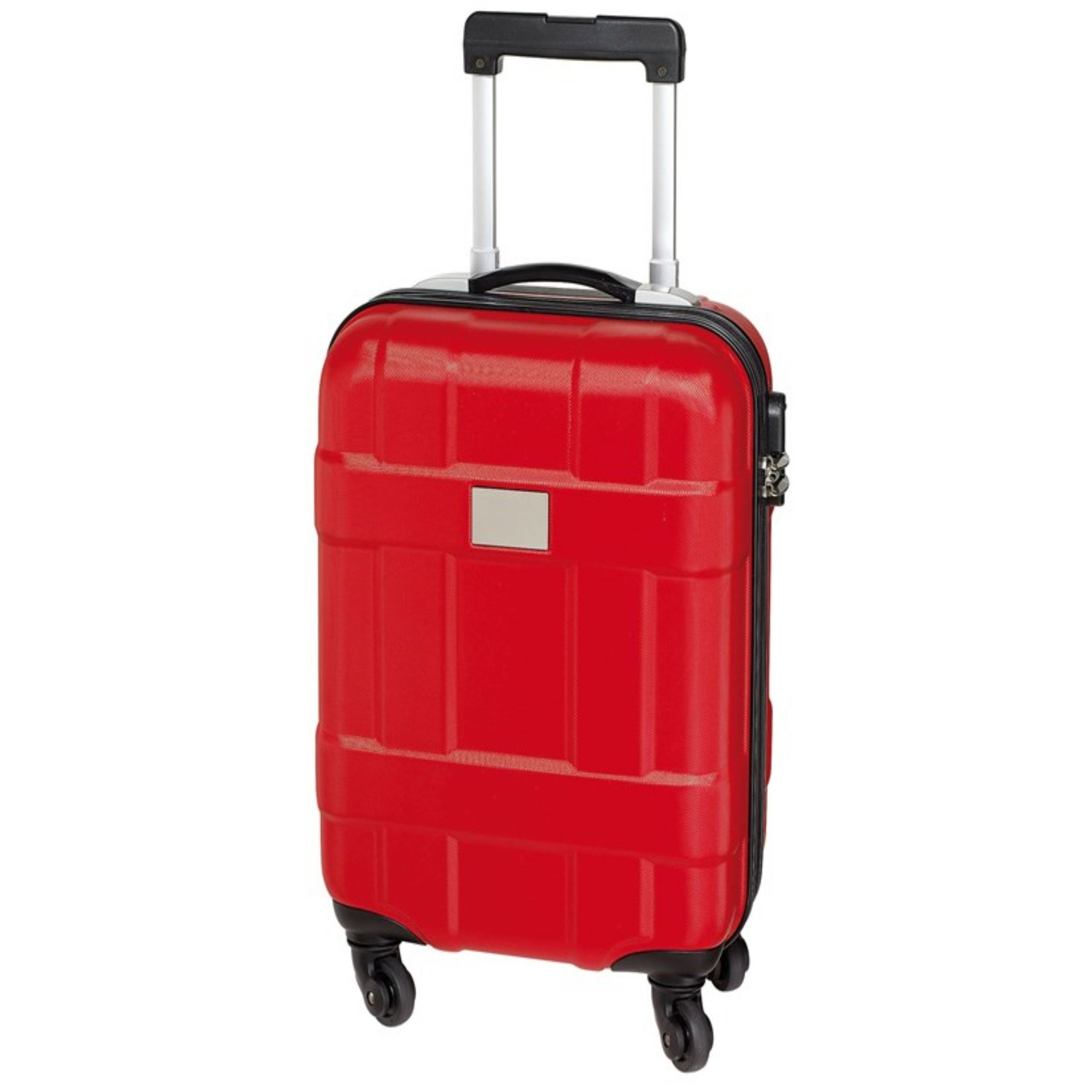 Cabine handbagage reis trolley koffer met zwenkwielen 55 x 35 x 20 cm rood