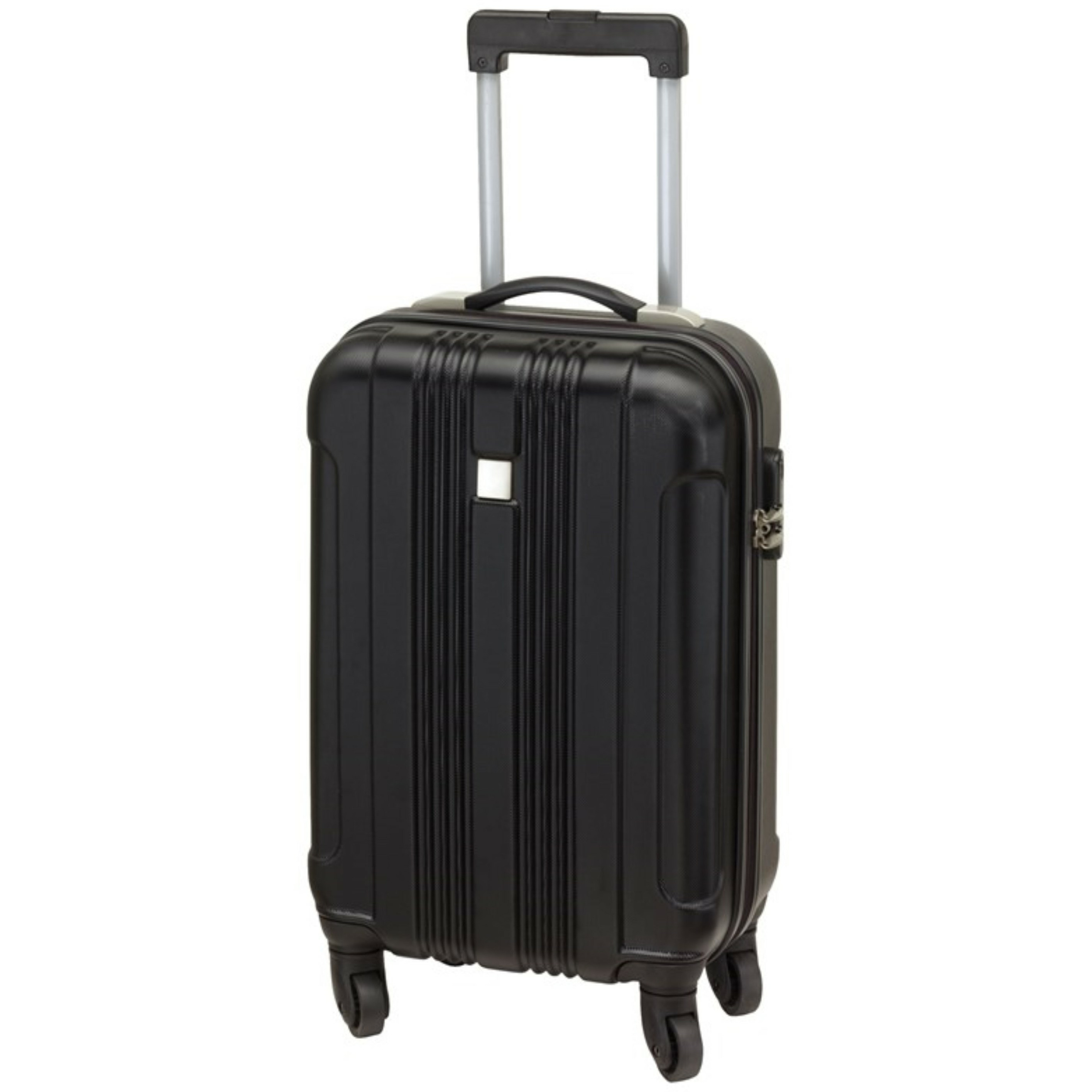 Cabine handbagage reis trolley koffer met zwenkwielen 55 x 35 x 20 cm zwart