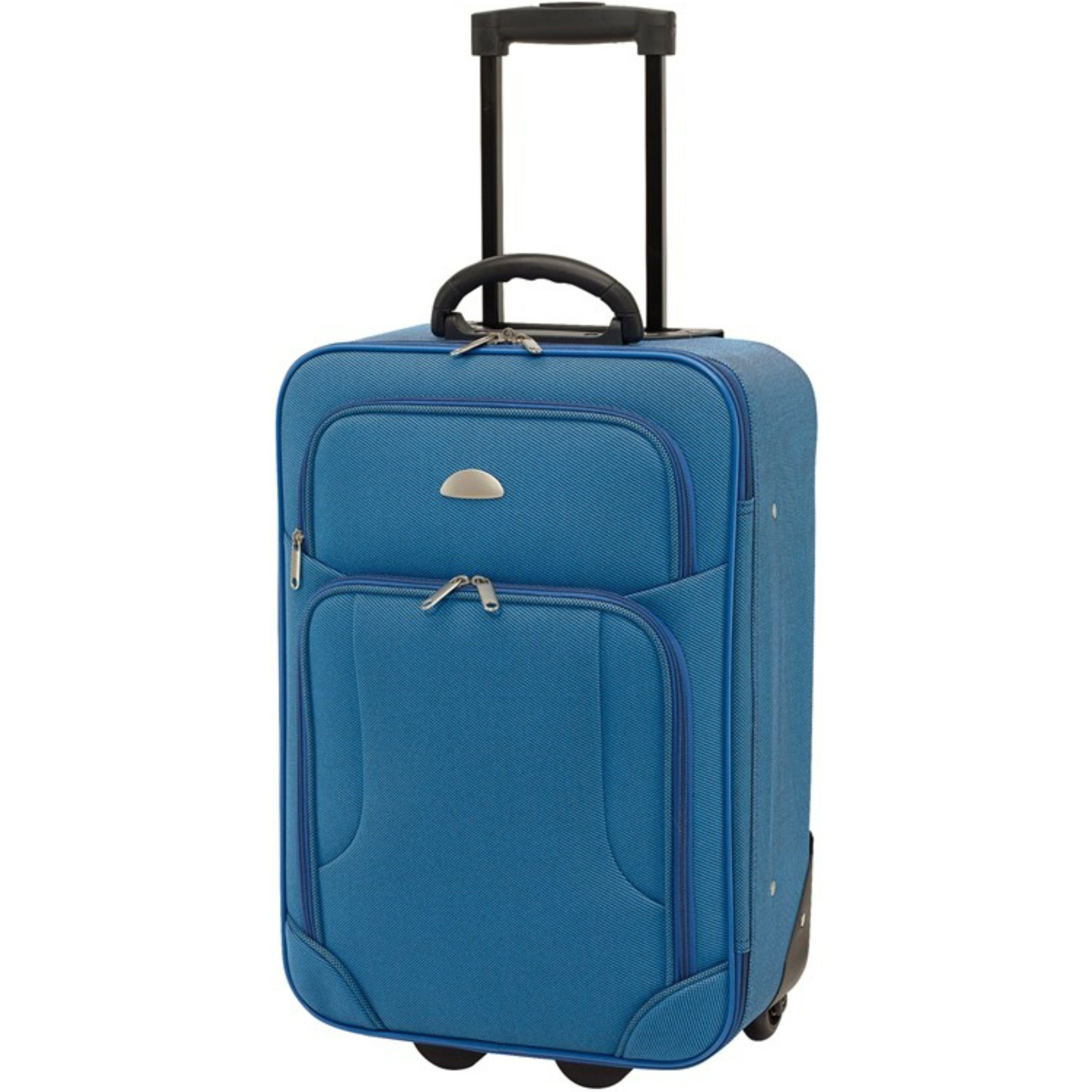 Cabine handbagage reis trolley koffer skate wielen 55 x 35 x 20 cm blauw