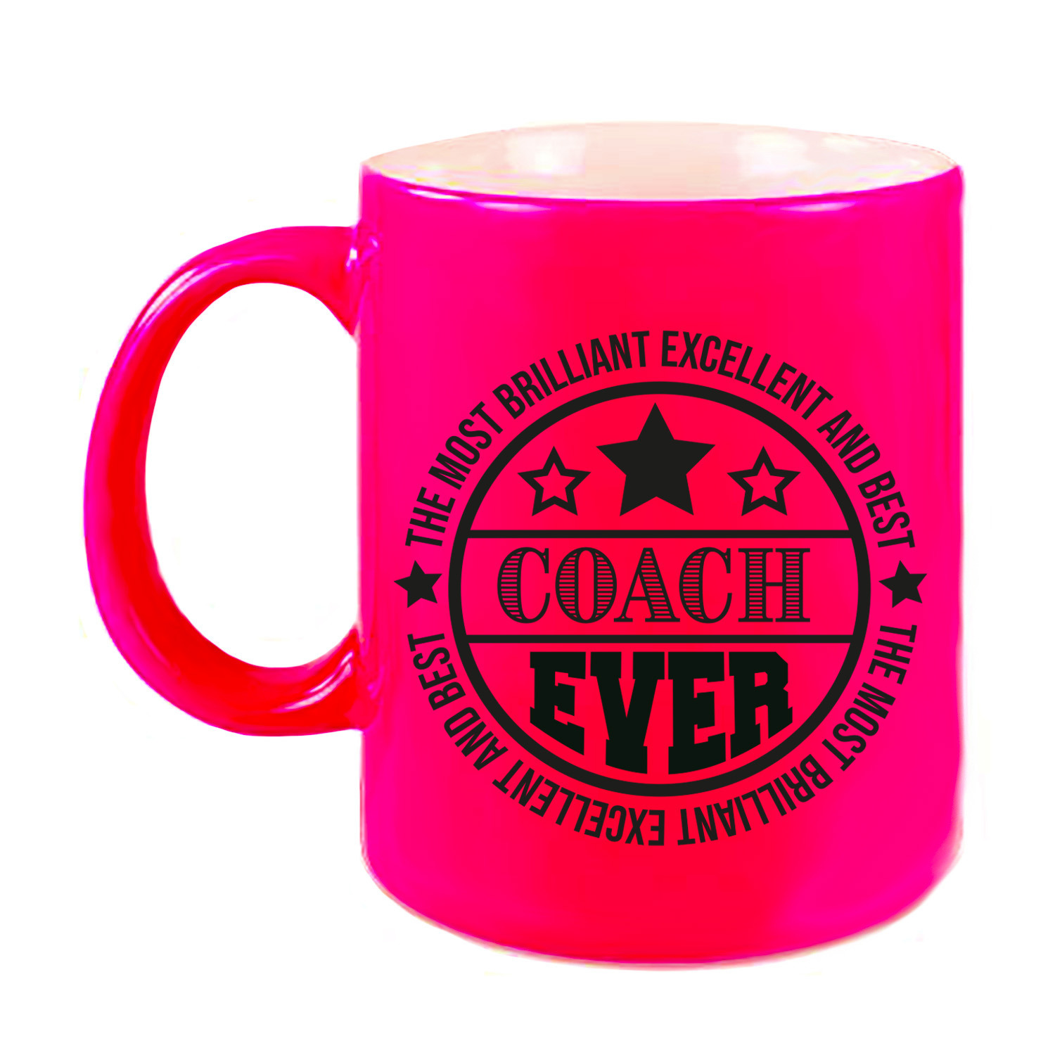 Cadeau koffie-thee mok voor coach-trainer beste coach roze 300 ml