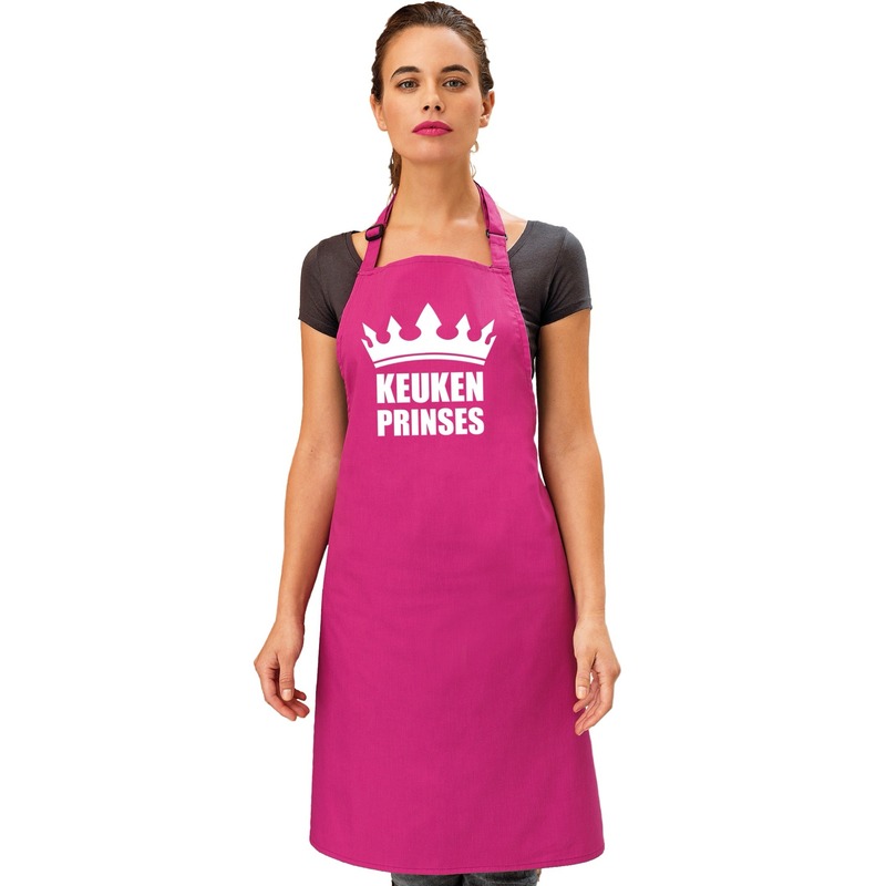 Cadeau schort voor dames keuken prinses roze keukenschort verjaardag