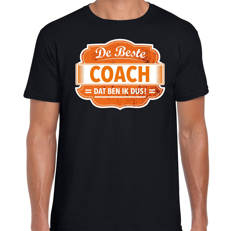 Cadeau t-shirt voor de beste coach zwart voor heren