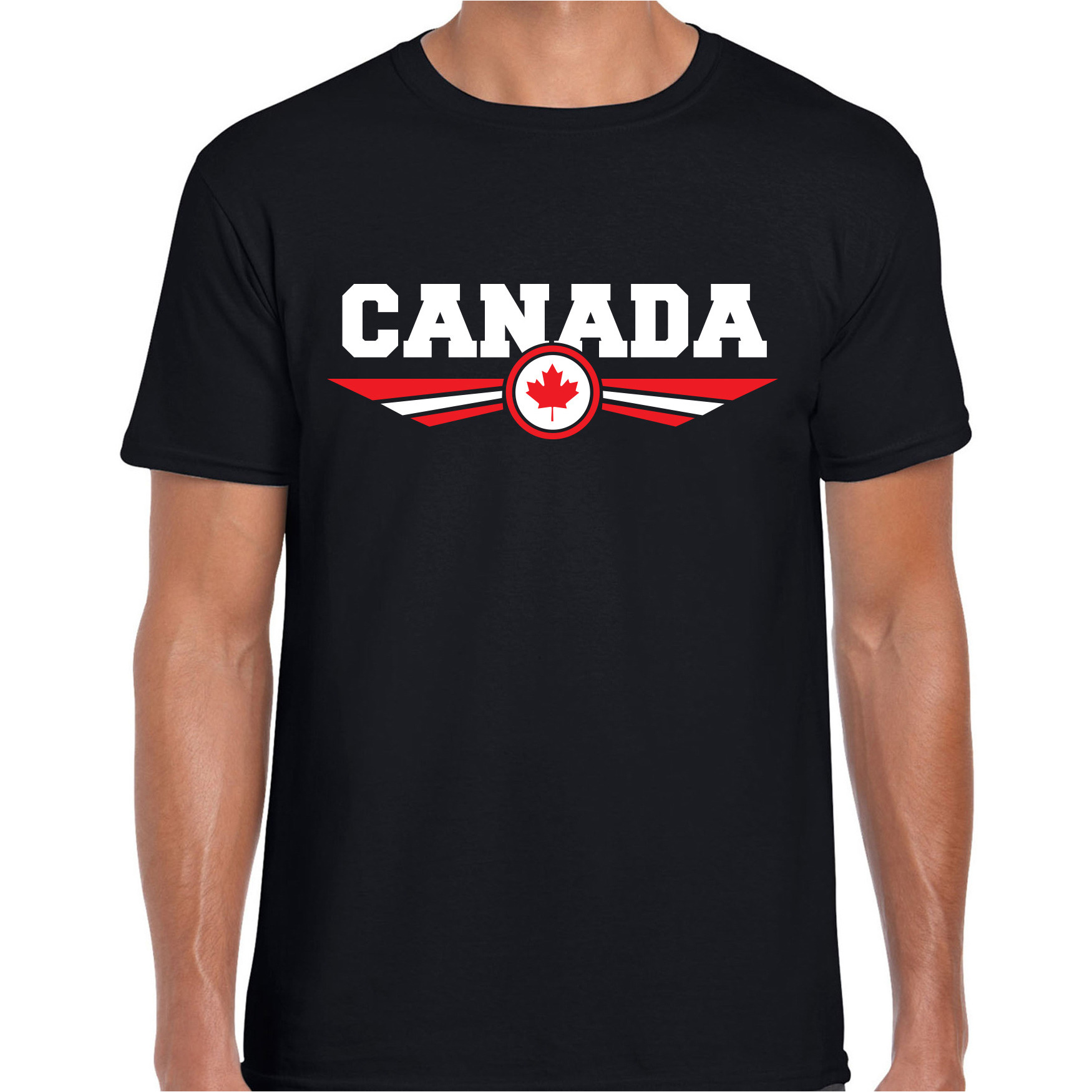 Canada landen t-shirt zwart heren
