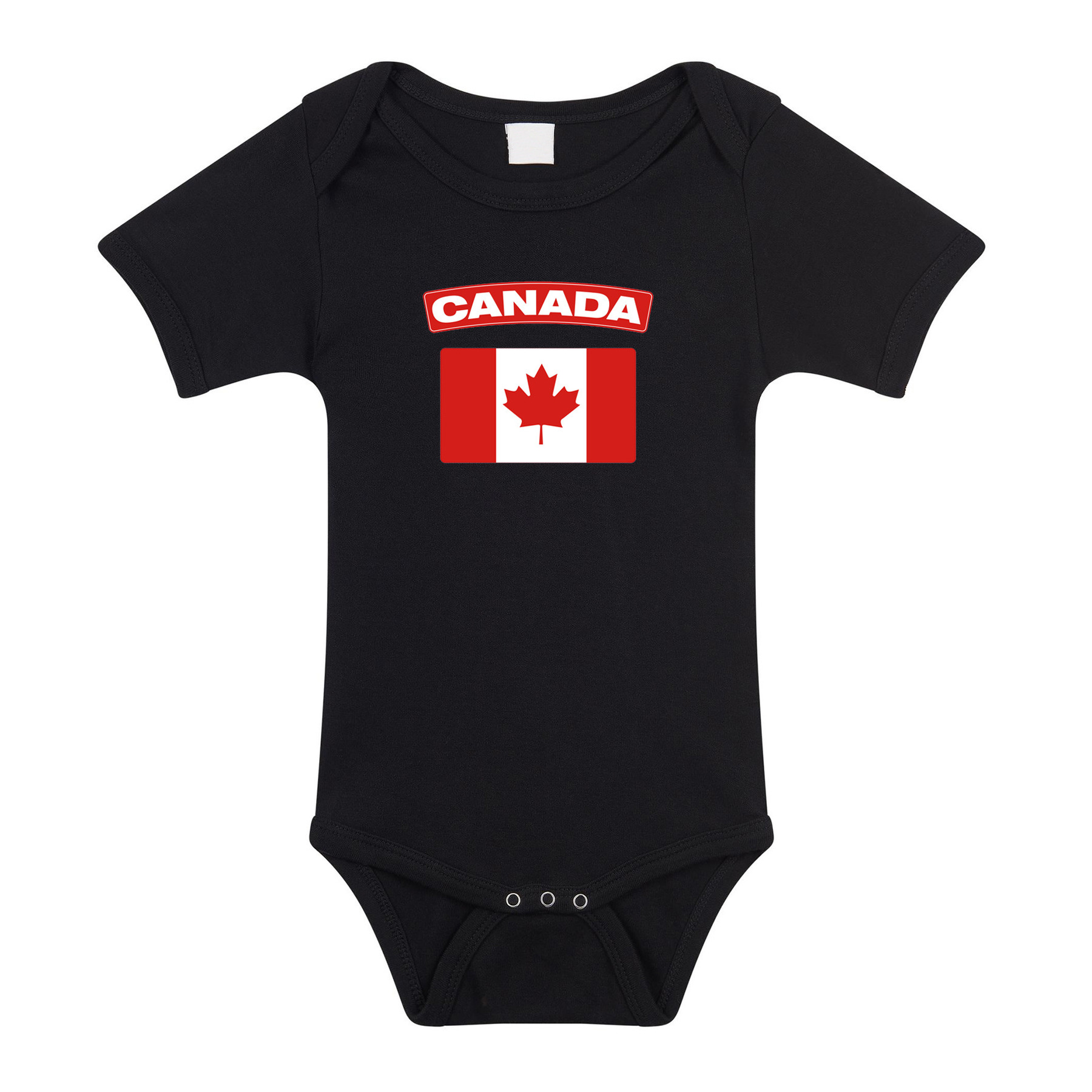 Canada romper met vlag zwart voor babys