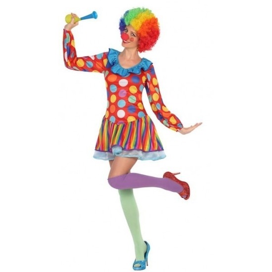 Carnaval-feest clown verkleed jurkje voor dames