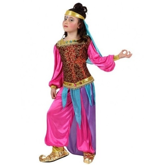 Carnaval-feest kleding 1001 nachten kostuums Suheda roze-blauw voor meisjes