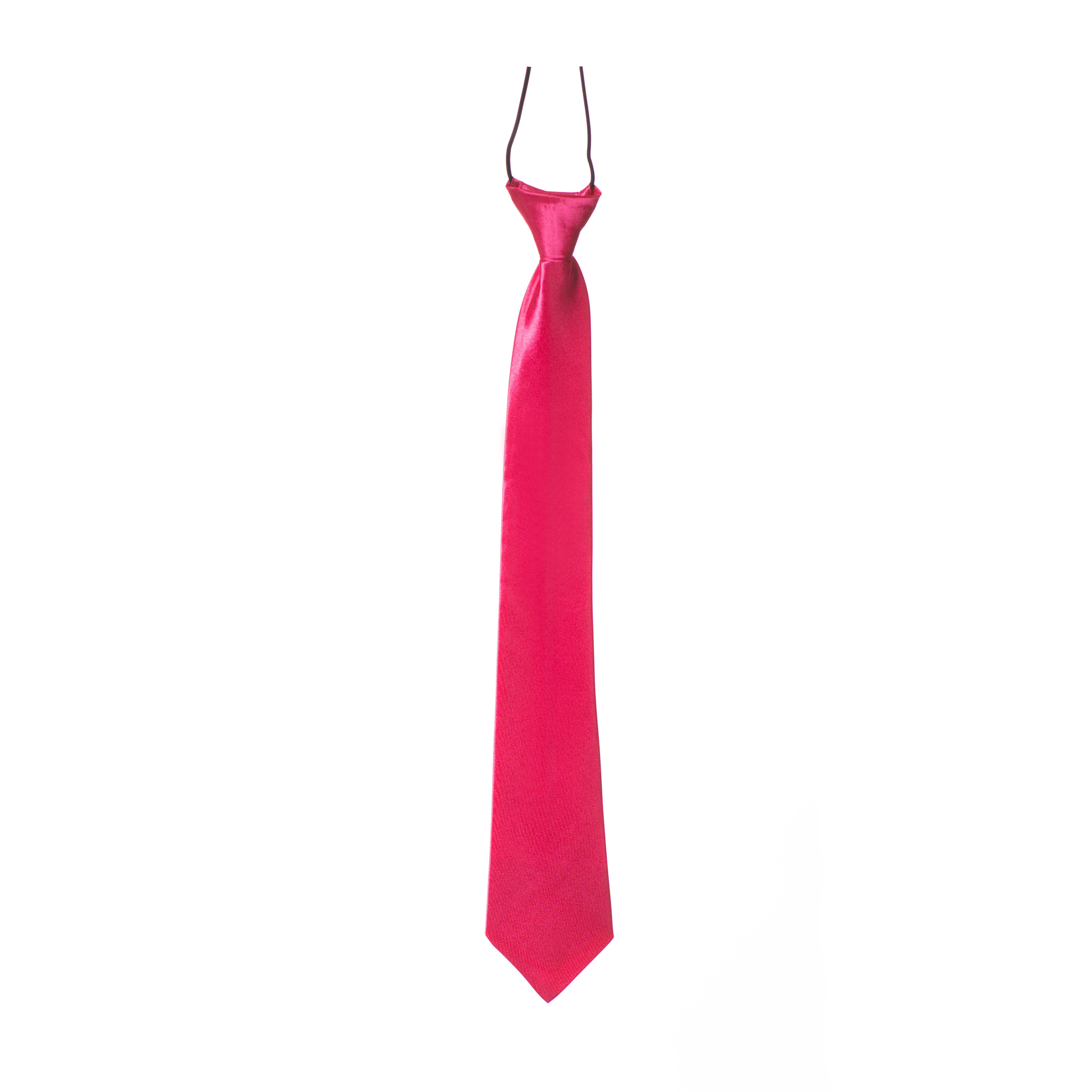 Carnaval verkleed accessoires stropdas zijdeglans fuchsia roze polyester heren-dames