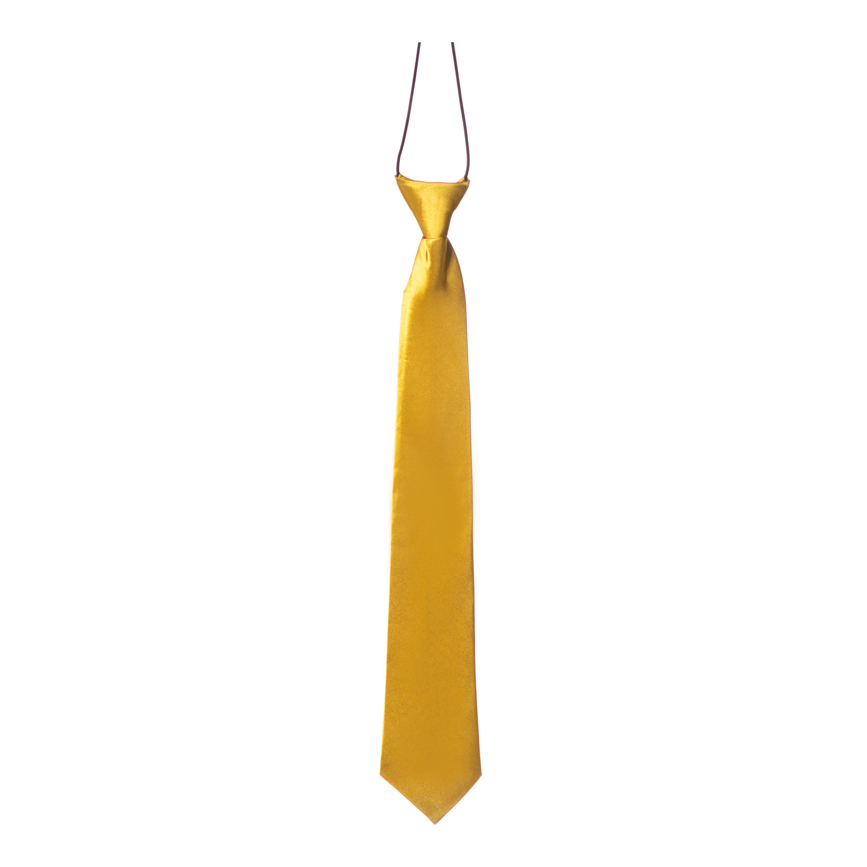 Carnaval verkleed accessoires stropdas zijdeglans goud polyester heren-dames
