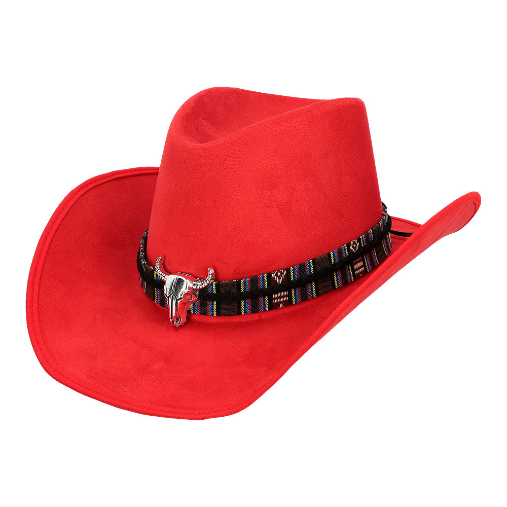 Carnaval verkleed cowboy hoed Rodeo rood volwassenen polyester Luxe uitvoering