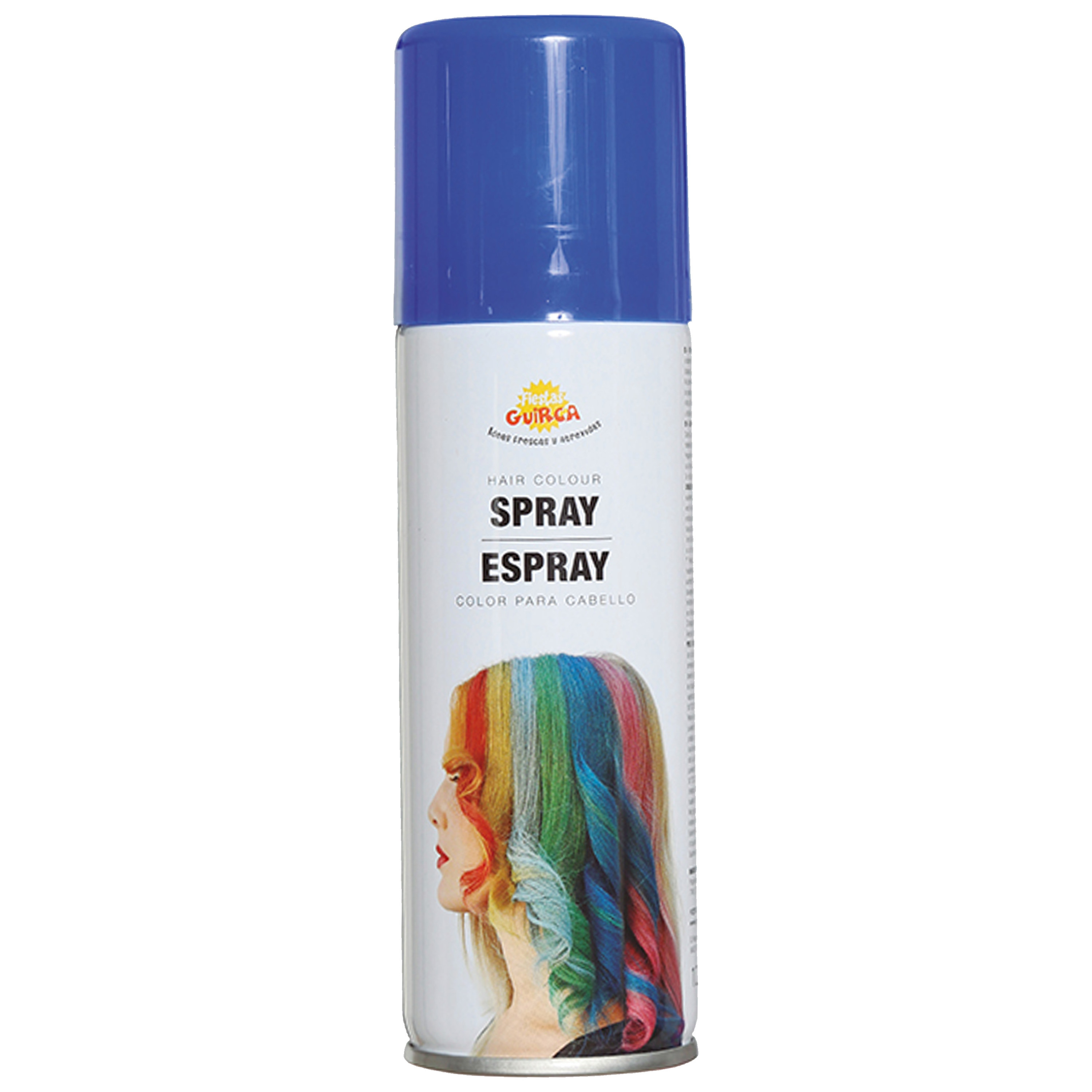 Carnaval verkleed haar verf-spray blauw spuitbus 125 ml