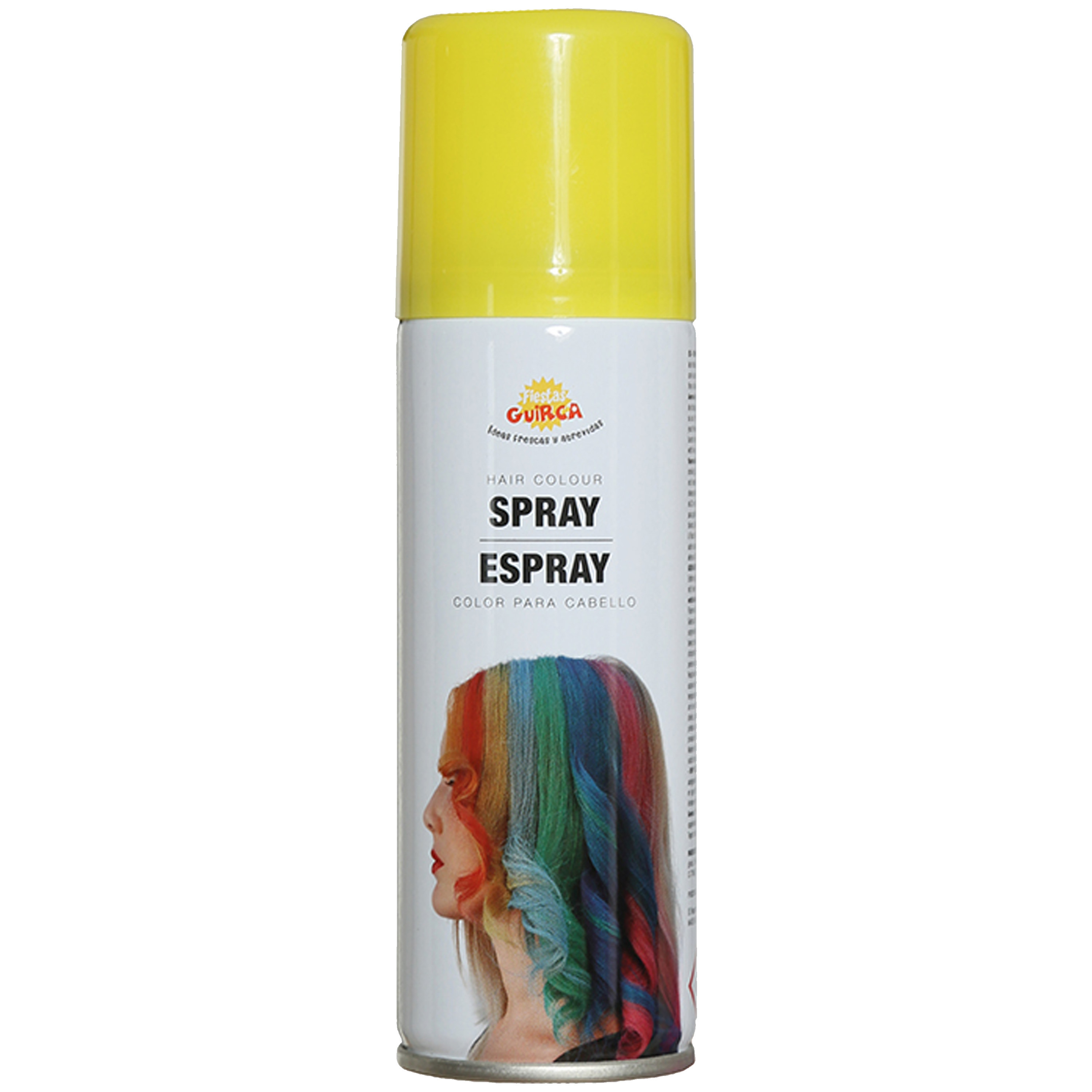 Carnaval verkleed haar verf-spray geel spuitbus 125 ml