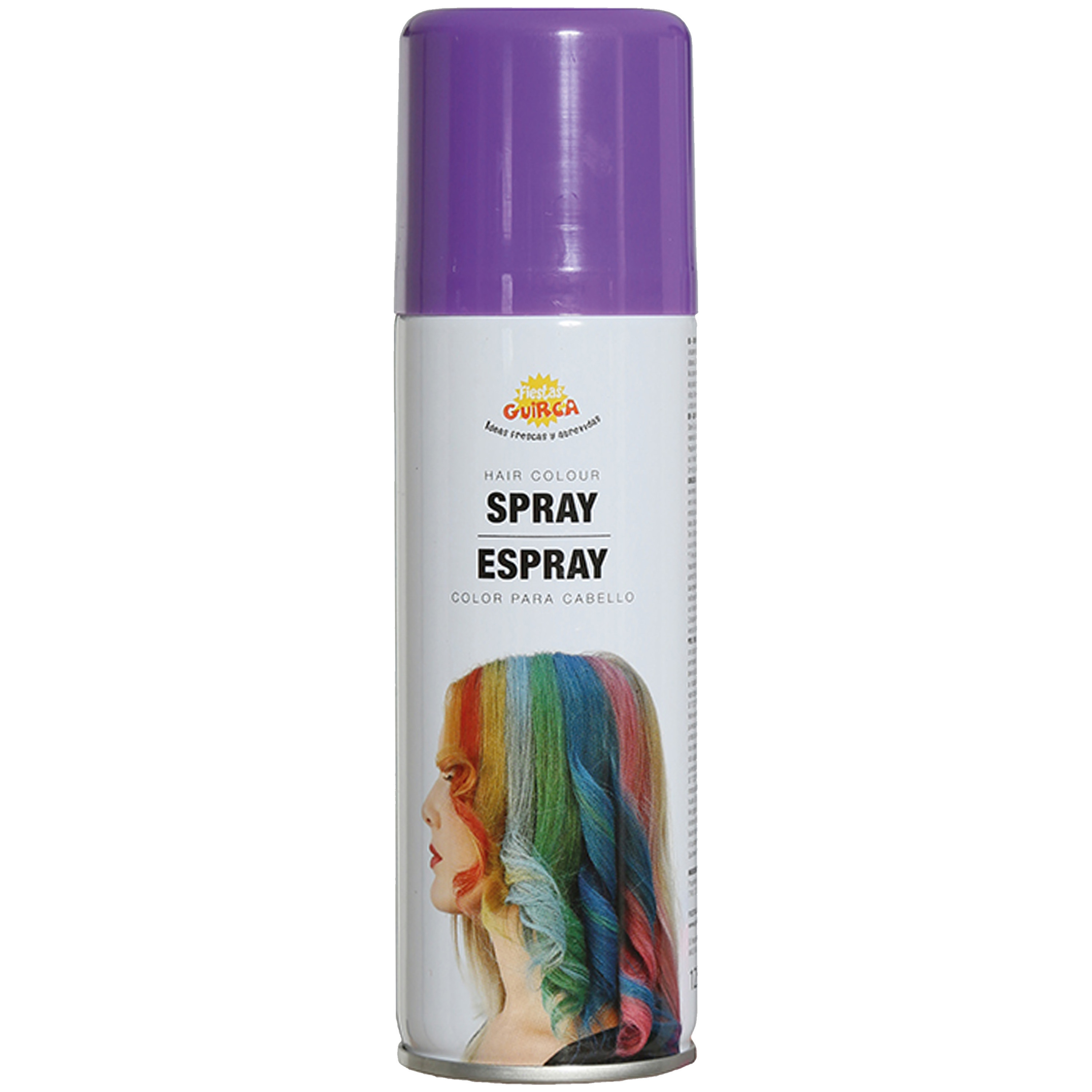 Carnaval verkleed haar verf-spray paars spuitbus 125 ml