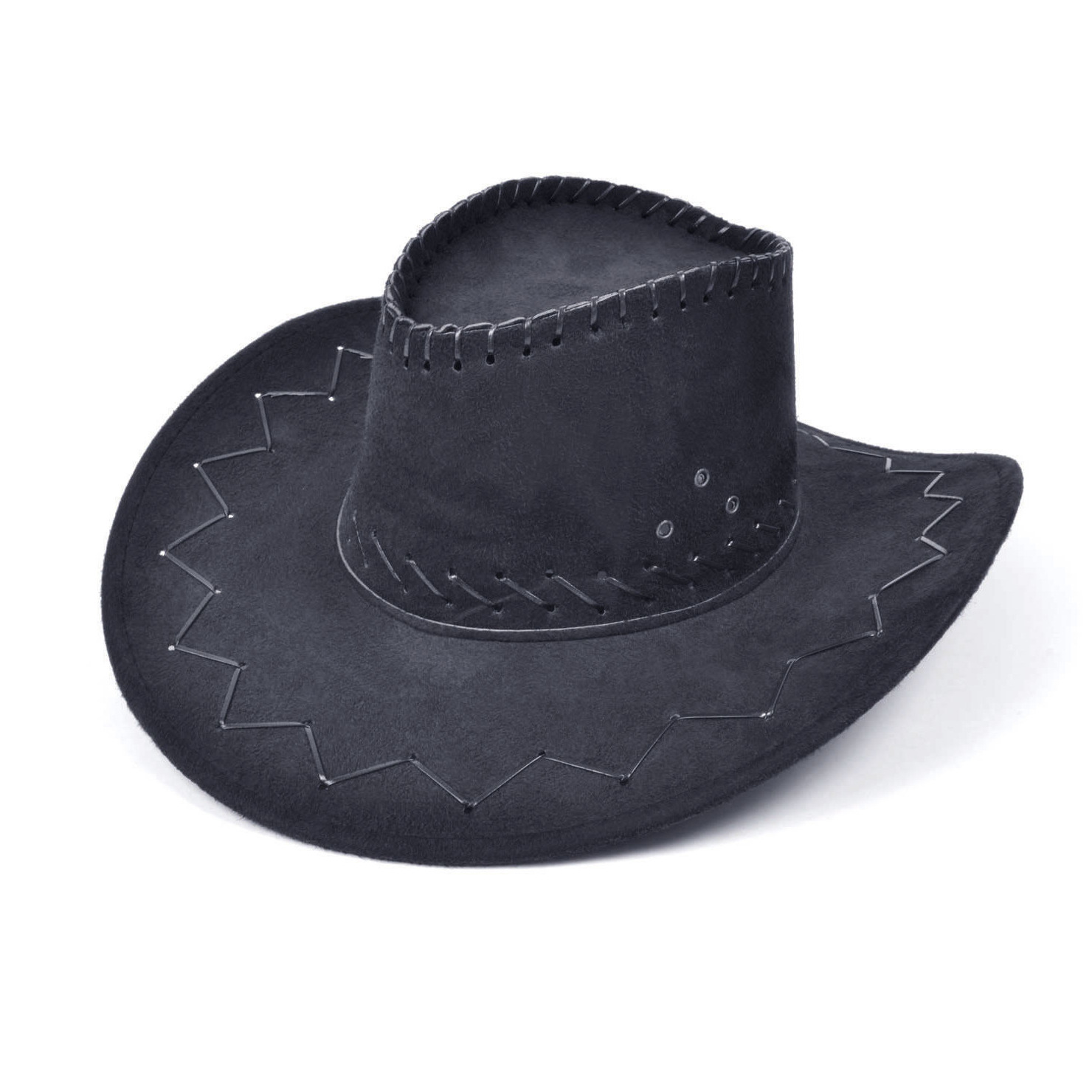 Carnaval verkleed hoed voor een cowboy zwart polyester heren-dames