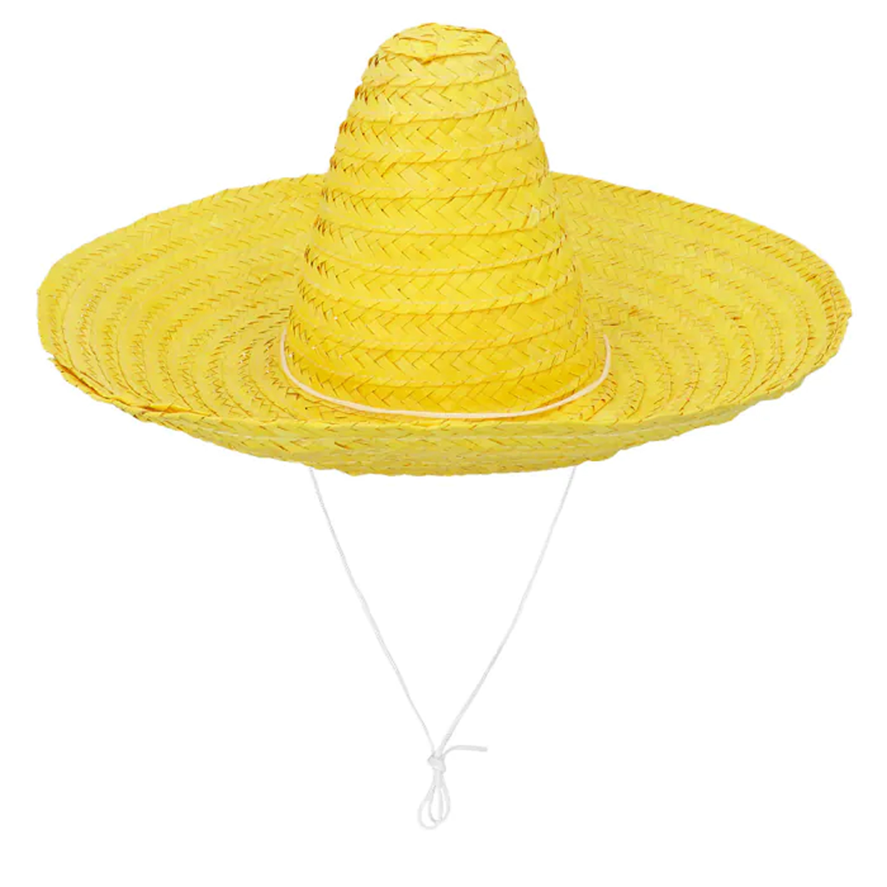 Carnaval verkleed Sombrero hoed Fiesta geel volwassenen polyester Luxe uitvoering