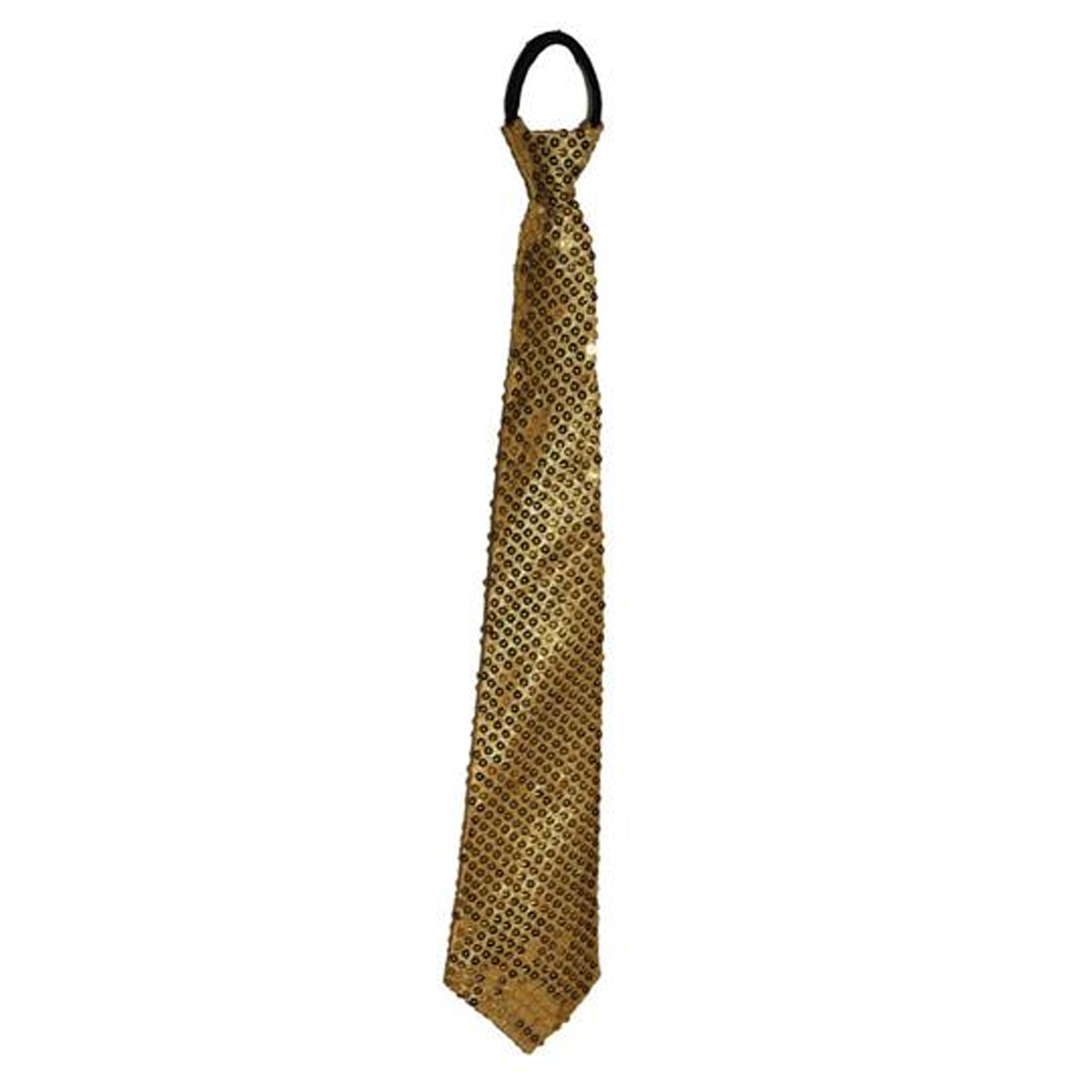 Carnaval verkleed stropdas met glitter pailletten goud polyester heren-dames